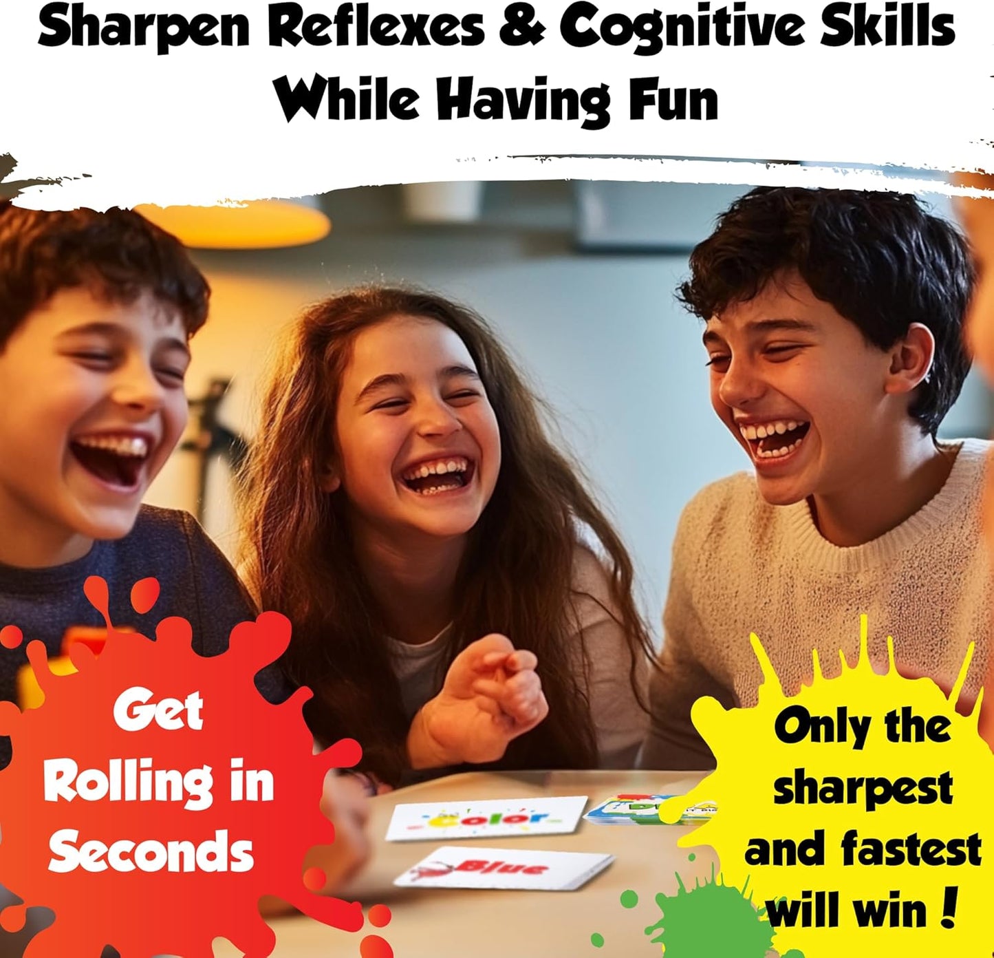 DiDaYo - Fast Paced Family Games, Brain Teaser Card Game for Kids 8-12, Ideal Speed Color Game for Teens and Adults, Fun Slumber Party Games, 2-8 Players, Travel Friendly