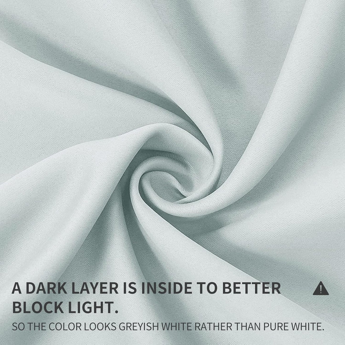 Joydeco White Curtains 90 Inches Long 1 Panel, Thermal Insulated Long Curtains& Drapes 1 Piece, Room Darkening Grommet Drapes for Living Room Bedroom Window (W70 x L90 Inch, Greyish White)