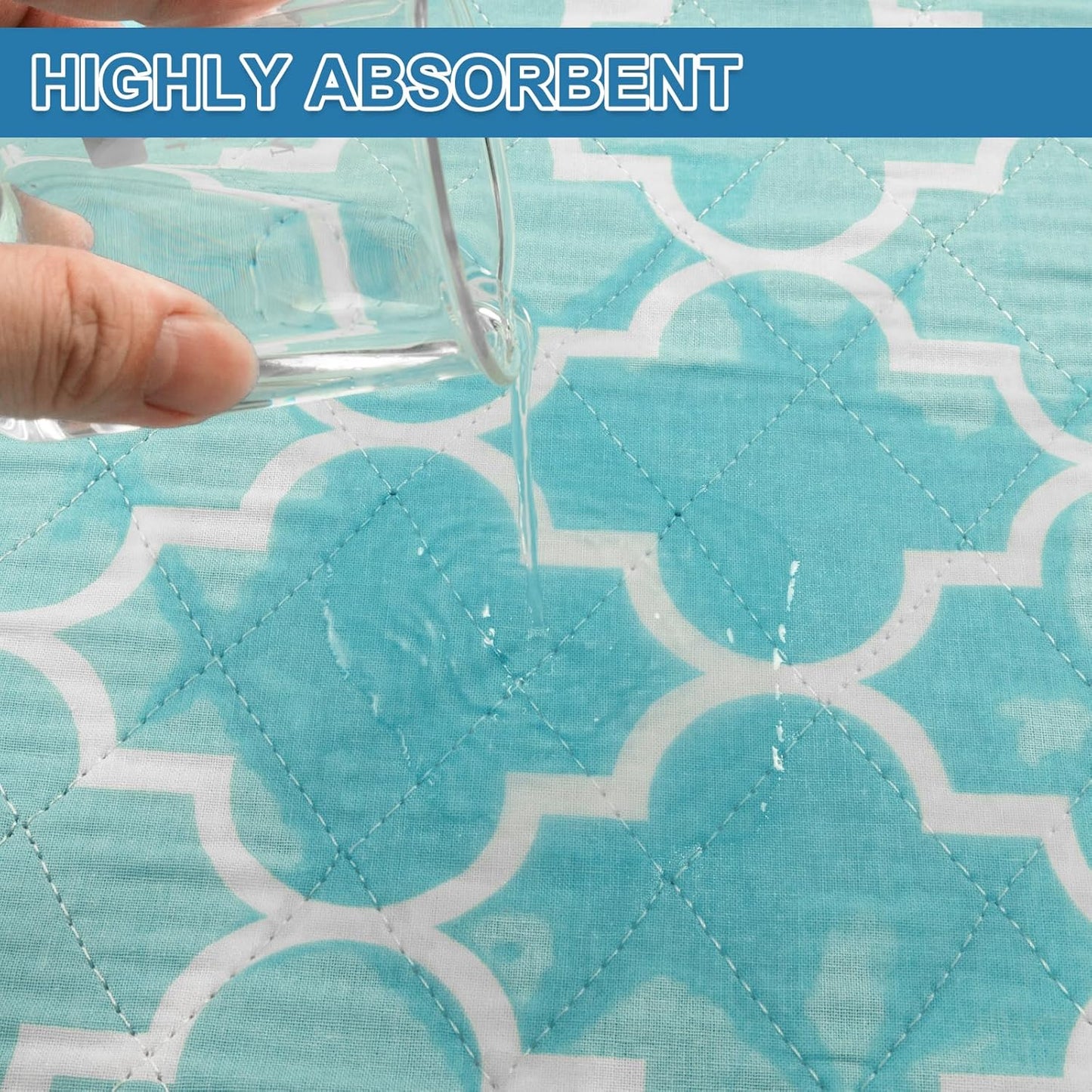 OUTCREATOR® Washable Bed Pads 21" x 22" (Pack of 2), Incontinence Mattress Protector, Anti-Slip Waterproof Underpads for Adults Kids Elderly Pets, Absorbency & Reusable Bedwetting Pads (Green)