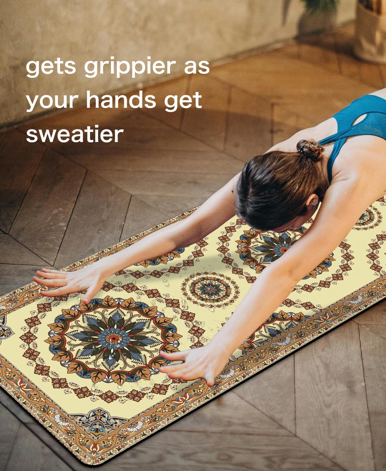 Non Slip Yoga Mat TPE Workout Mat for Men Women, Thick Workout Mat with Carrying Strap, Fitness Mats for Exercise, Yoga, Fitness, Pilates, Floor Workouts (72" x 24" x 6mm)