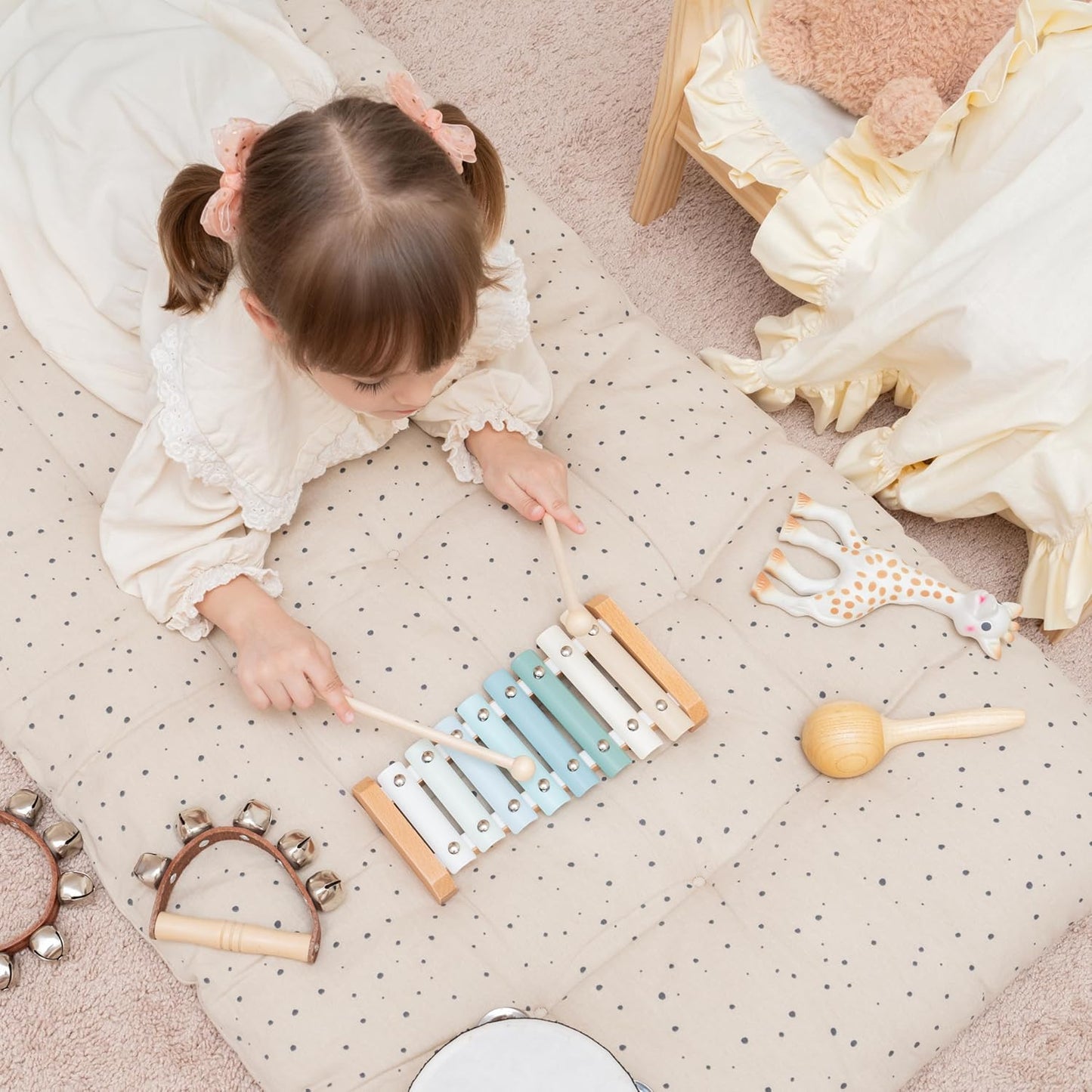 Xylophone-Neutral Colors Toddler Toys-Aesthetic Kids Musical Instrument-Montessori Toys-Modern Boho Xylophone for Kids Playroom-Gender Neutral Baby Gifts-Wood Xylophone-Baby Xylophone Toy-Wooden Toy