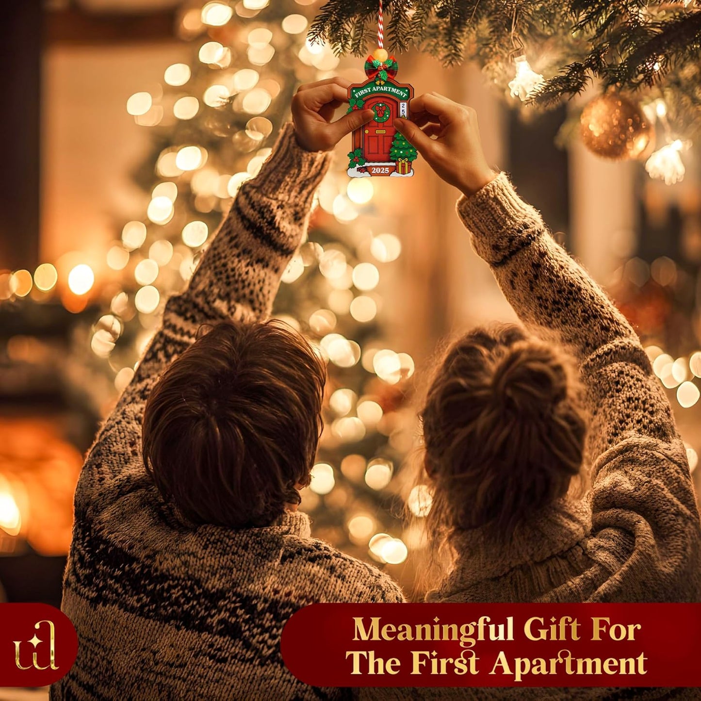 My First Apartment Christmas Ornament 2025 - First Year in New Apartment Ornament 2025, Door Ornaments for Christmas Tree Decorations, Unique Keepsake Gifts First Apartments Essentials