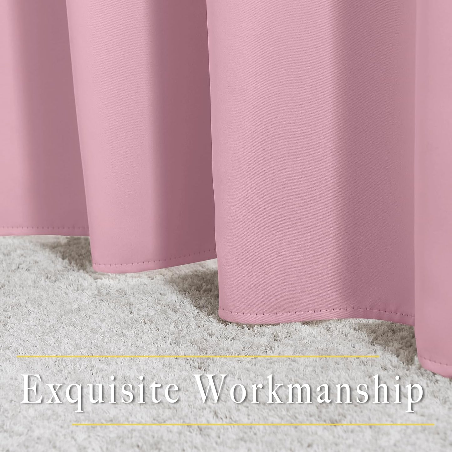 NICETOWN Blackout Living Room Curtains 90 inches Long - Energy Saving Thermal Insulated Sound Dampening Grommet Room Darkening Window Treatments for Bedroom (Crystal Pink, 2 Panels, W46 x L90)