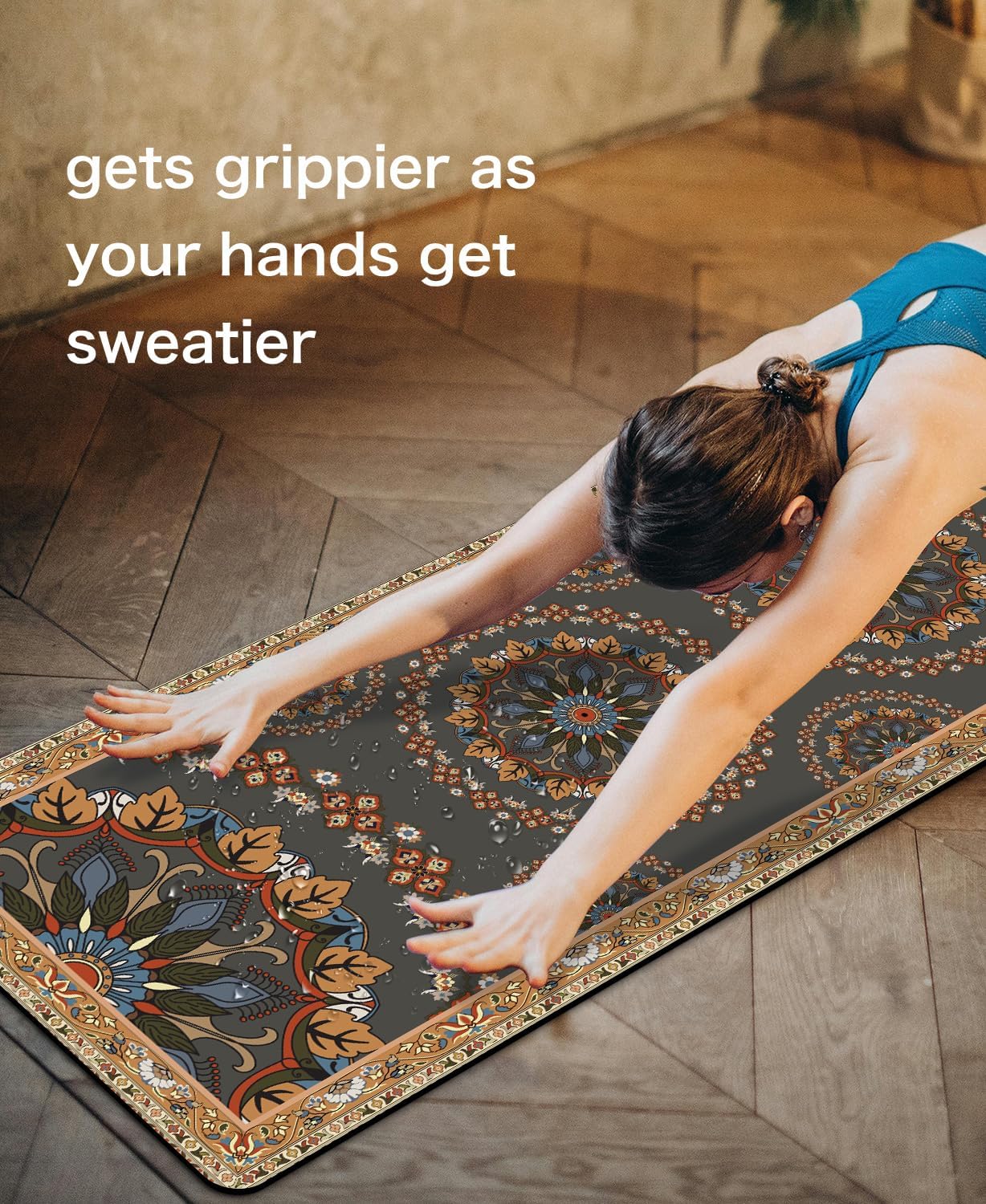 Non Slip Yoga Mat TPE Workout Mat for Men Women, Thick Workout Mat with Carrying Strap, Fitness Mats for Exercise, Yoga, Fitness, Pilates, Floor Workouts (72" x 24" x 6mm)