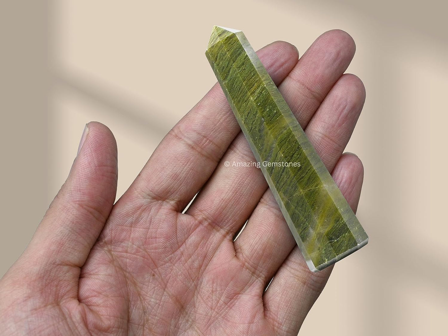 Amazing Gemstone Vesuvianite Crystal Towers - Natural Healing Crystal Point Obelisk for Reiki Healing and Crystal Grid (3 Inch)