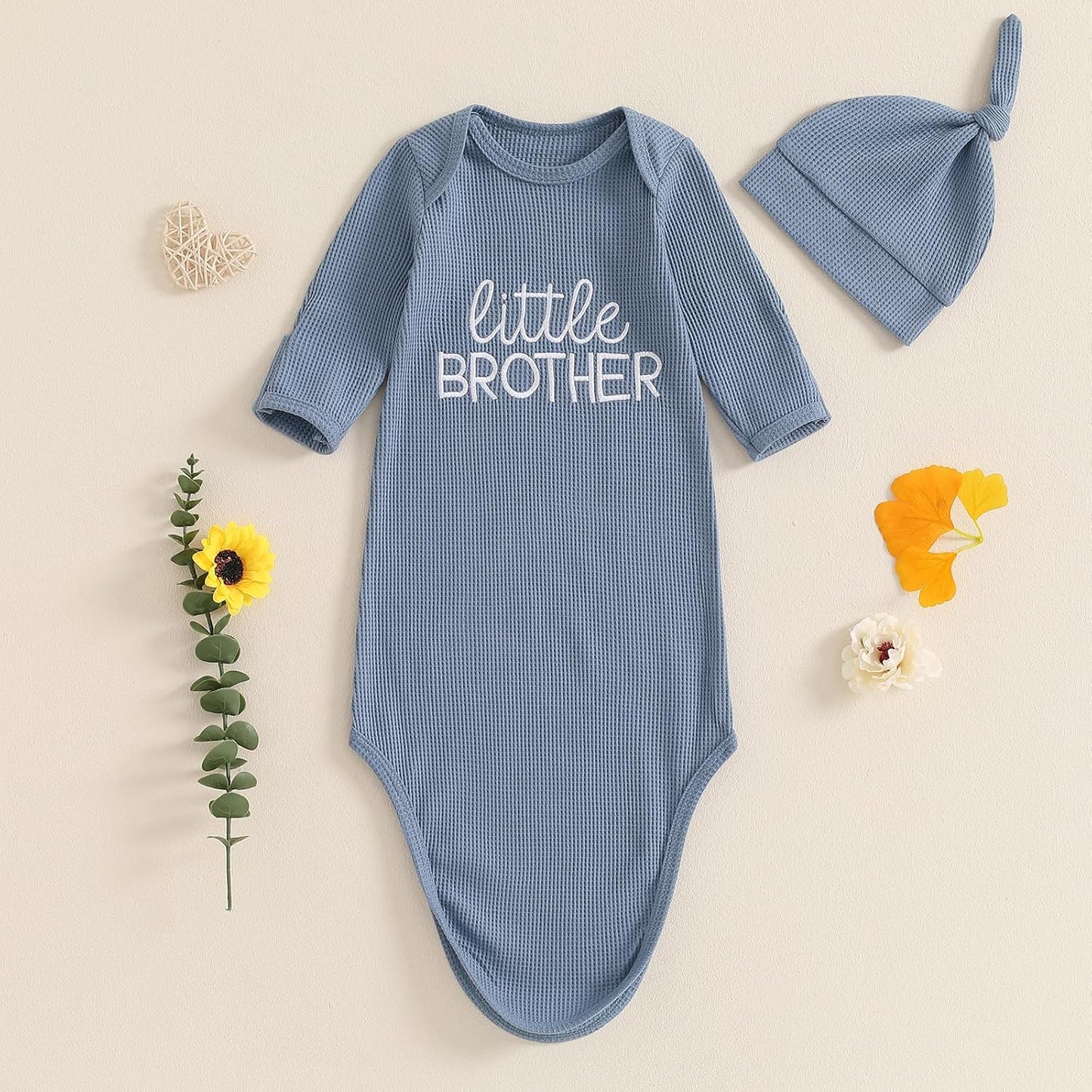 Newborn Boy Girl Coming Home Outfit Baby Infant Sleeper Gown Nightgown Outfits Cute Fall Winter Pajamas and Hat