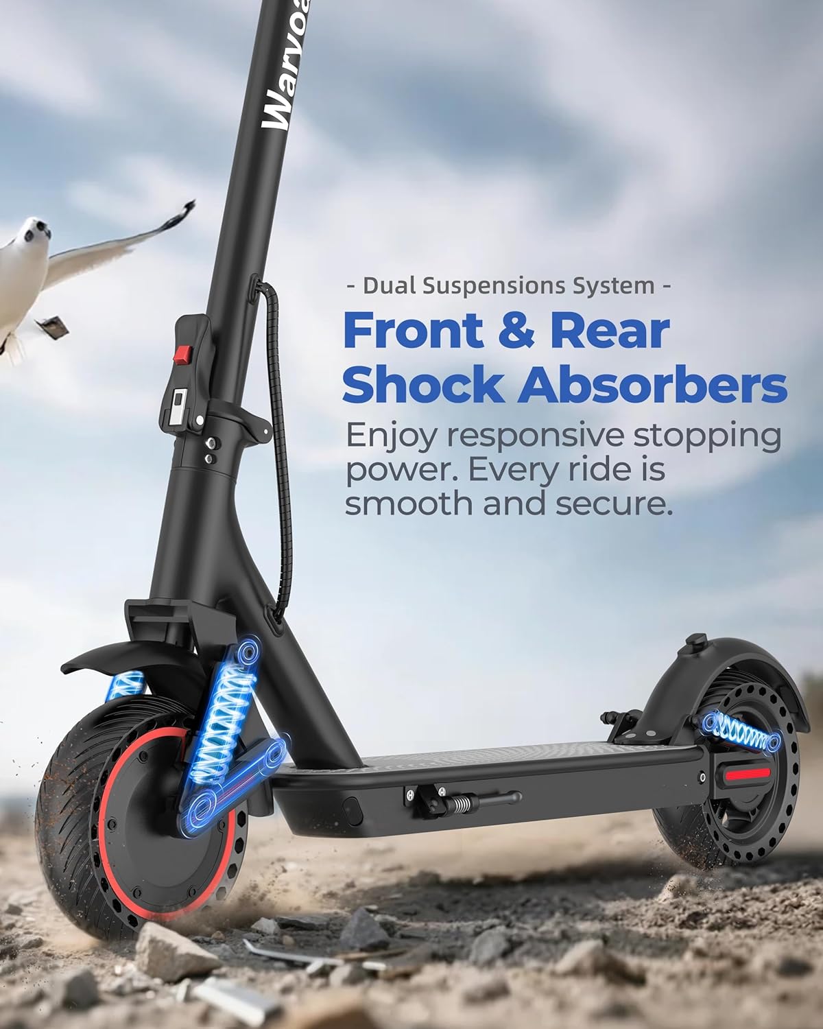 Electric Scooter, 500W Powerful Motor, 19-31 Miles Range, 10" Tires, 22Mph Max Speed, Commuting Electric Scooter with Cruise Control, Foldable E-Scooter with Dual Braking System for Adults and Teens
