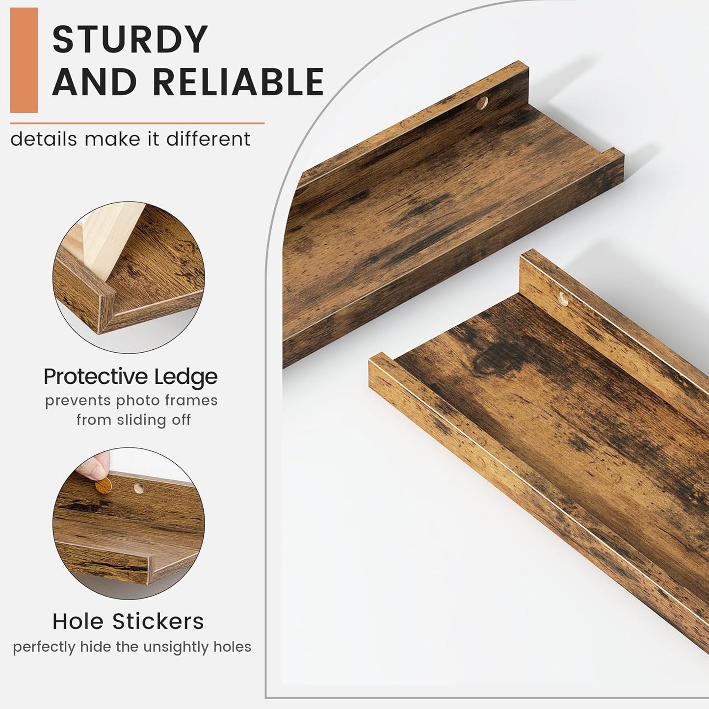 Floating Picture Ledge Shelves for Wall Set of 4, 72 Inch Wall Shelves with Lip Long Large Nursery Book Shelf for Toys Storage Kids Bookshelf Wall Mounted Living Room Bedroom Decor Frames