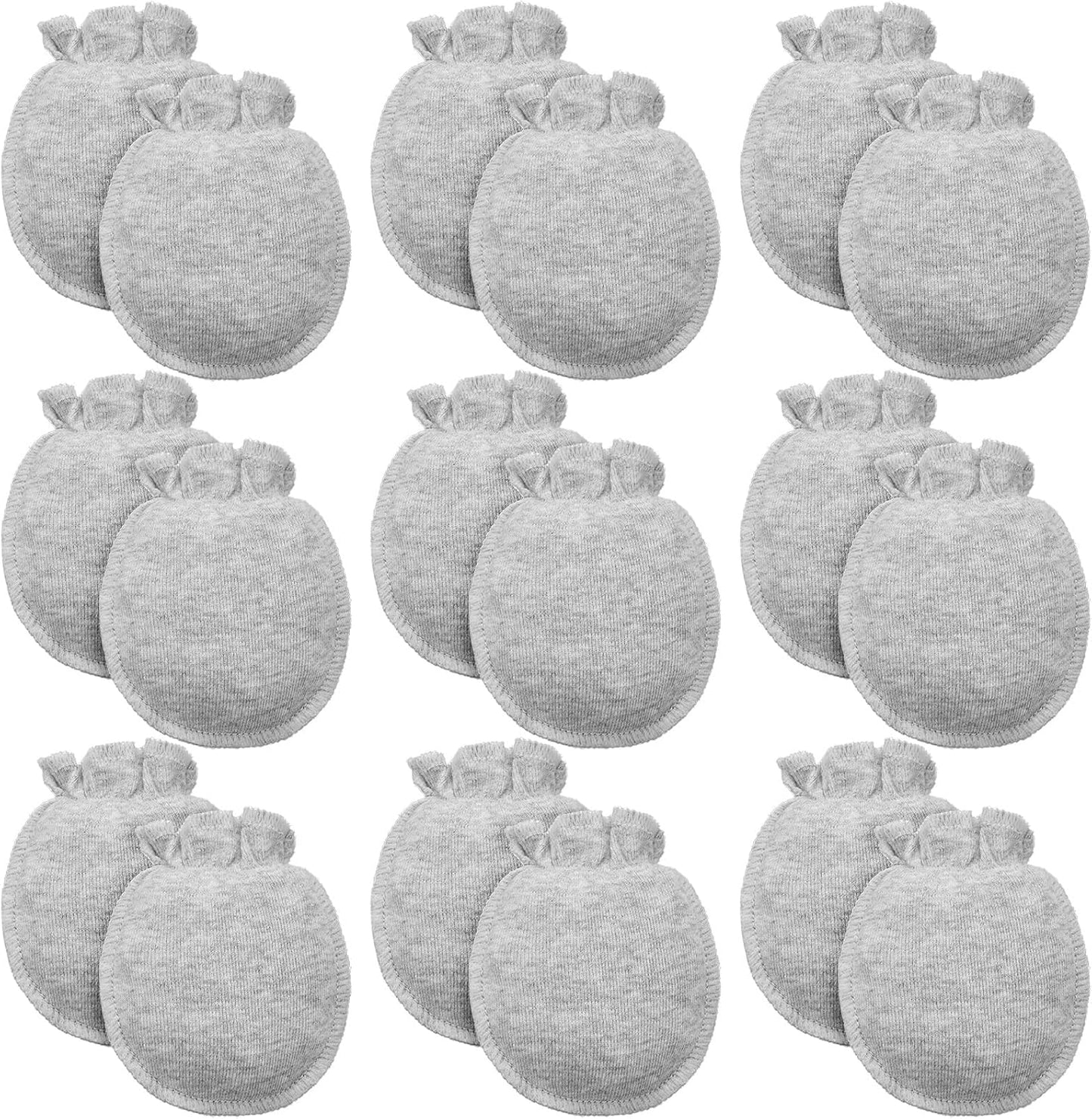 9 Pairs Newborn Baby Boys Girls Mittens 0-6 Months Infant Toddler Mittens No Scratch Solid Color Gloves