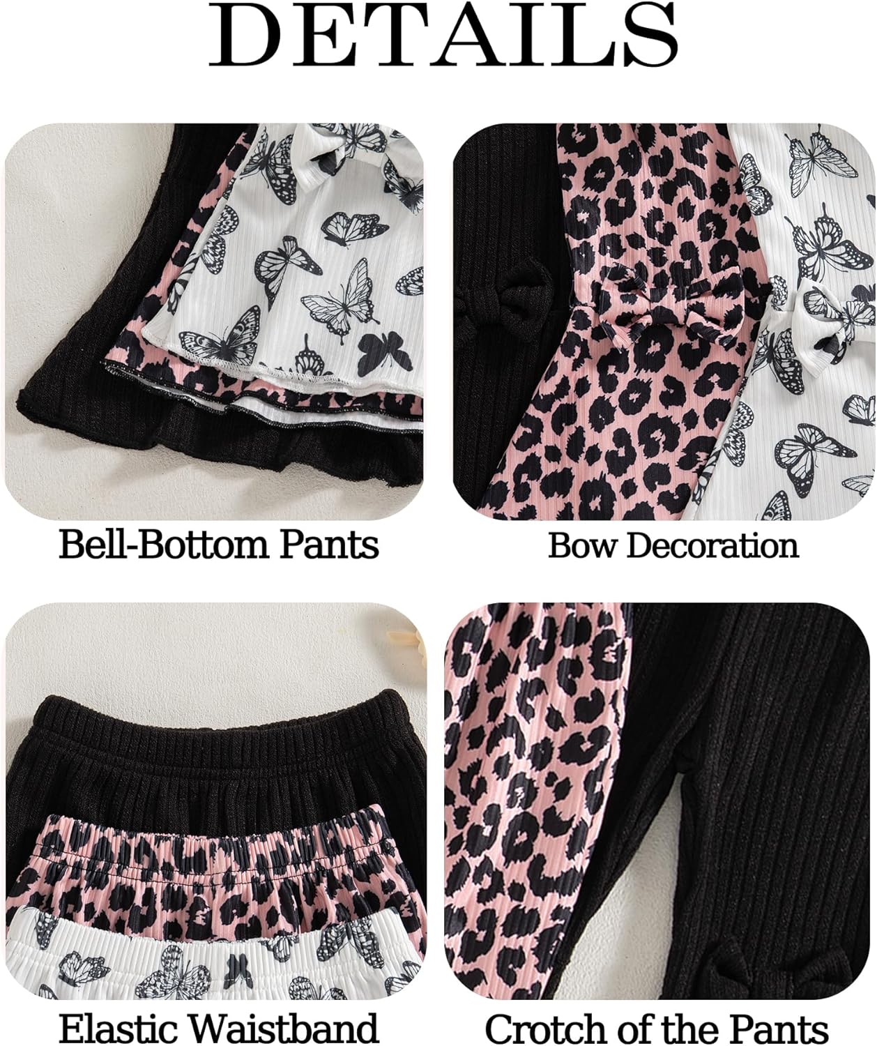 Mioglrie Baby Girls Pants Toddler 3 6 9 12 18 24 Months Leggings Newborn Girls Flared Leggings Infant Bell Bottom Pants