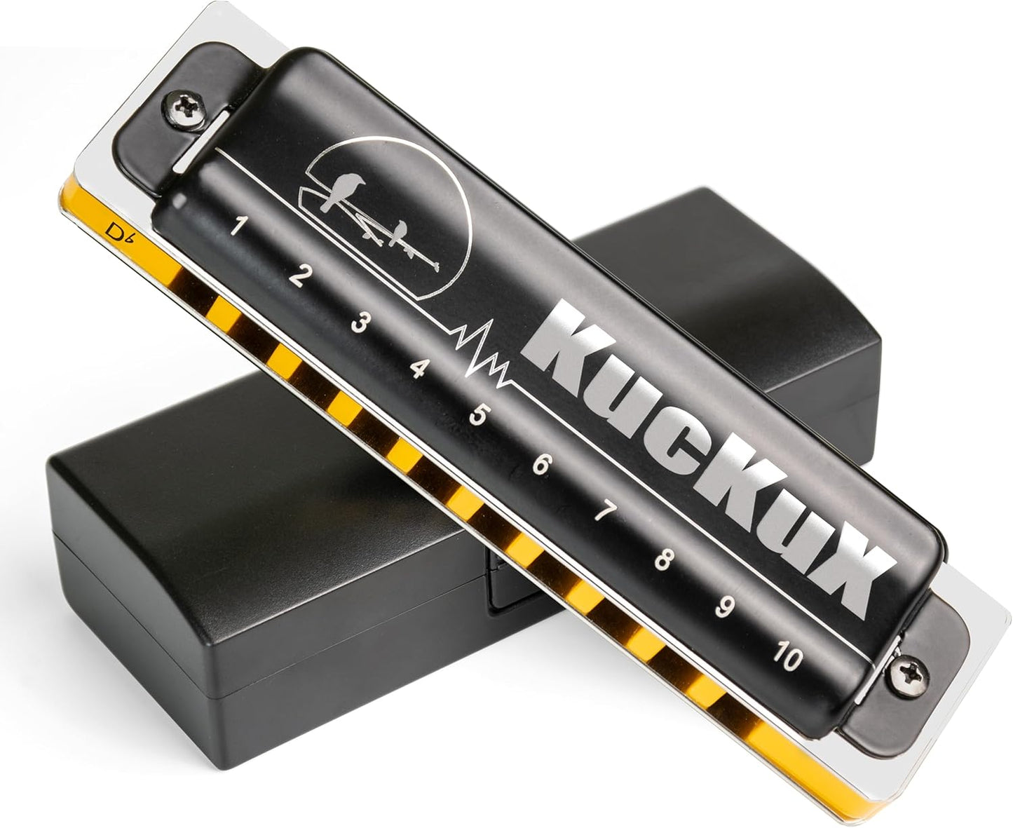 Diatonic Harmonica of D flat Key,Blues Mouth Organ 10 Hole 20 Tones, Reed of Phosphor Bronze, ABS Combo, Easy-Clean Cover,10 Hole Blues Harp for Adult, Beginner