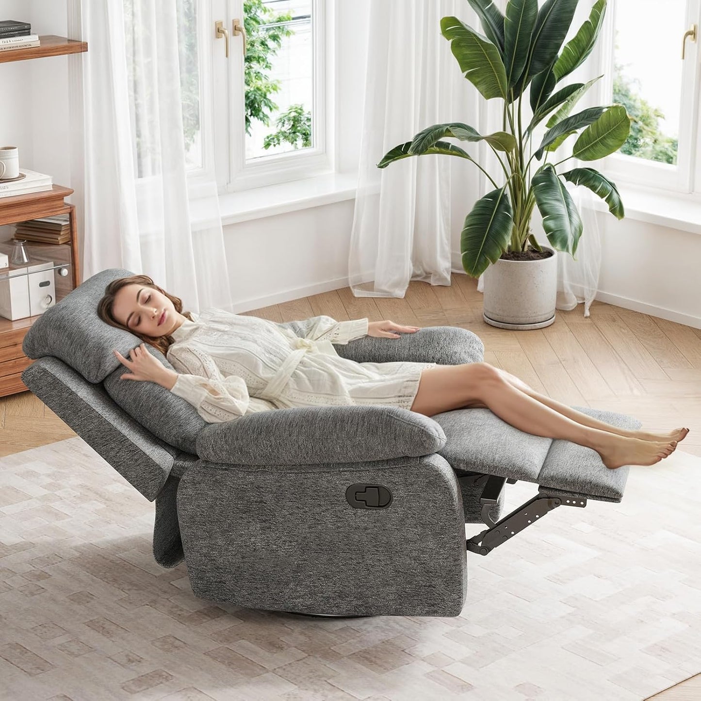 Small Rocker Swivel Recliner Chair for Adults Women for Small Spaces, Bedroom, Living Room