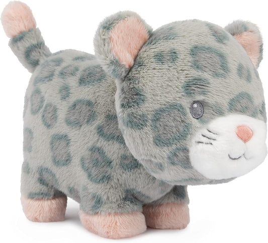 GUND Baby Safari Friends Collection Plush Leopard with Chime, Sensory Toy Stuffed Animal for Babies and Newborns, Gray/Pink, 7"