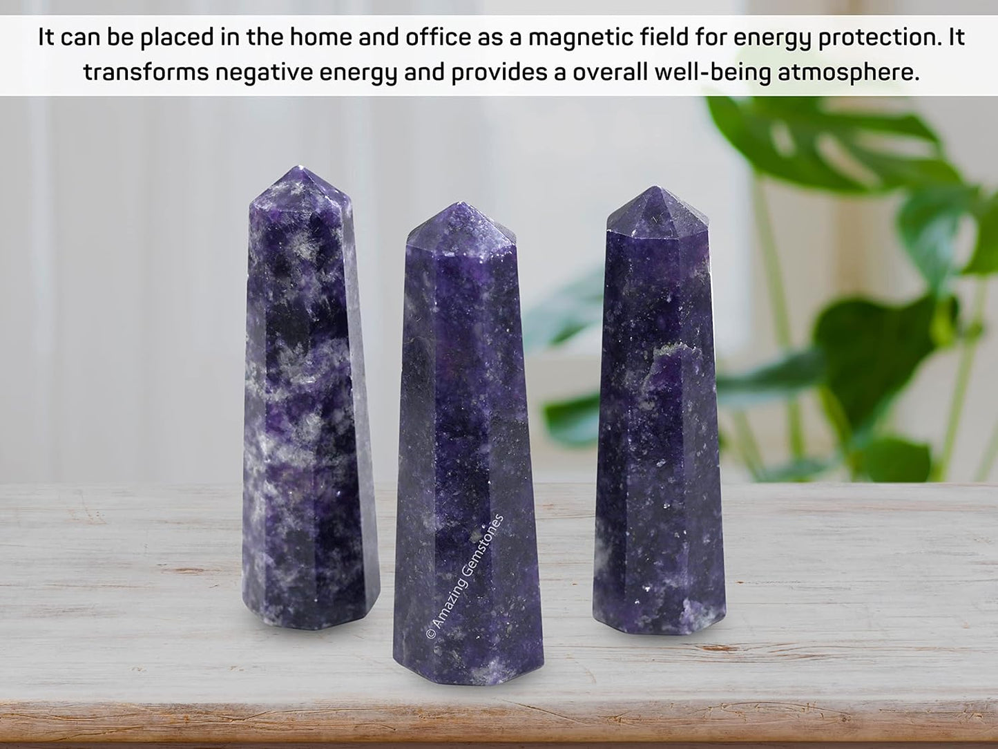 Amazing Gemstone Lepidolite Crystal Towers ~ Natural Healing Crystal Point Obelisk for Reiki Healing and Crystal Grid (3- Inch)