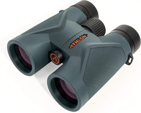 Athlon Optics 10x42 Midas UHD Gray Binoculars with Eye Relief for Adults and Kids, High-Powered Binoculars for Hunting, Birdwatching, and More