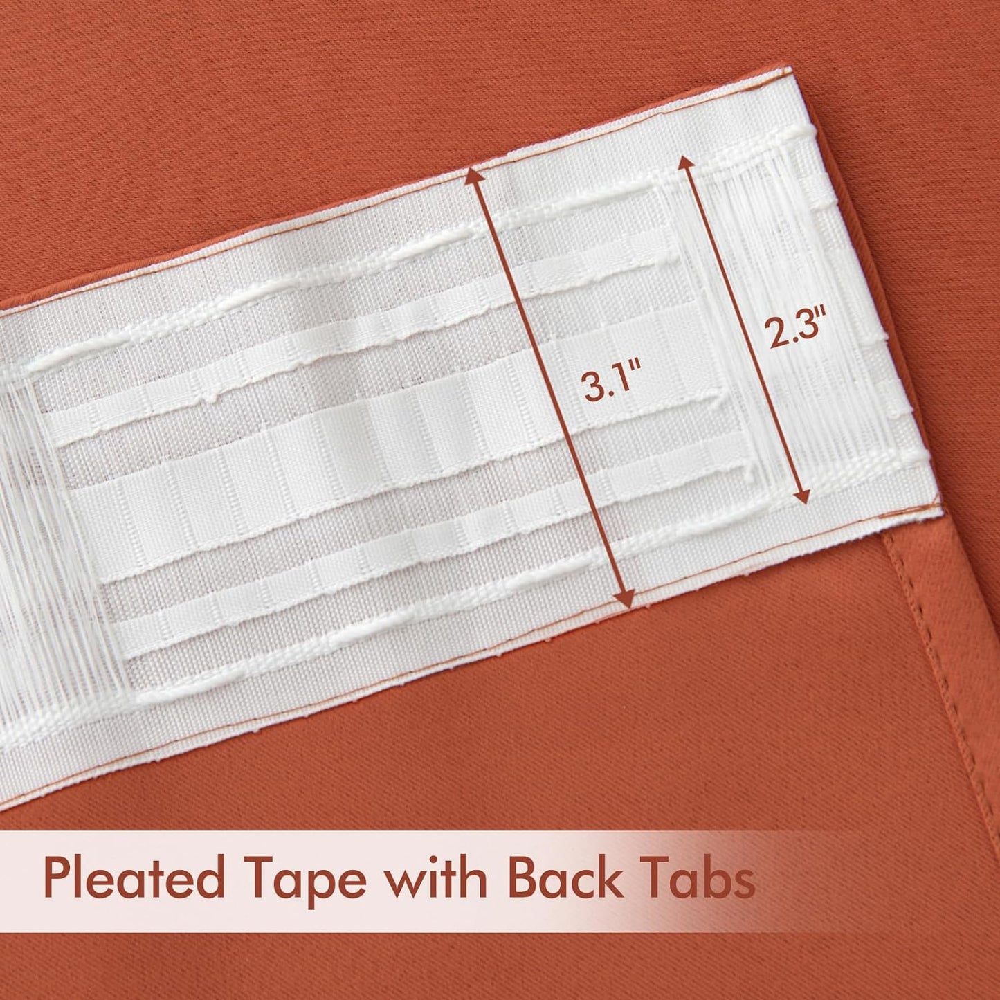 MIULEE Back Tab Burnt Orange Blackout Curtains 84 Inch Length 2 Panels Set for Living Room Bedroom, Fall Terracotta Rod Pocket/Pinch Pleated Thermal Insulated Room Darkening Light Blocking Curtains