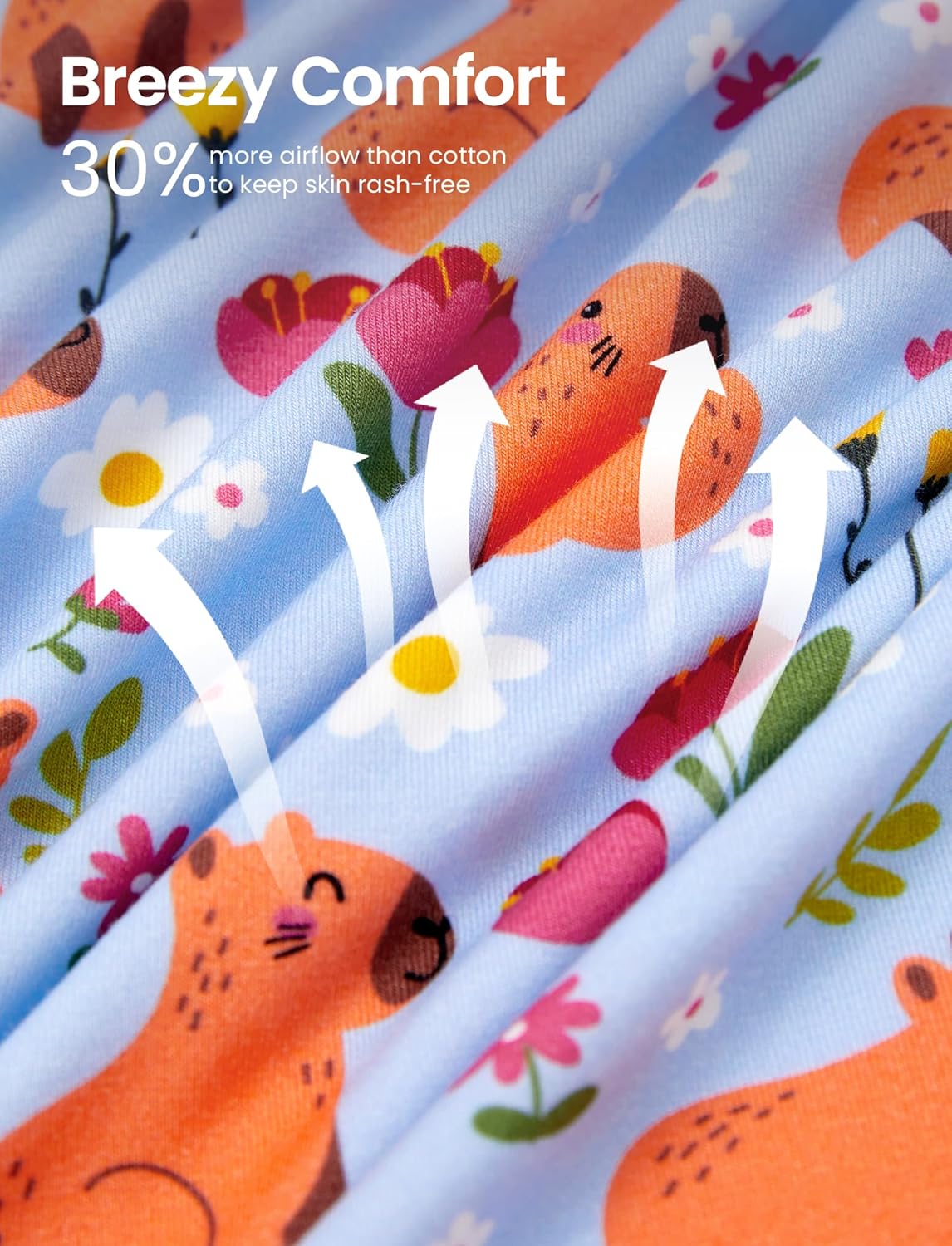 PATPAT Bamboo Viscose Pajama Set for Toddlers with Improved Tensile Strength, Snug Fit Pjs Sleeper for Baby Boys Girls Kids