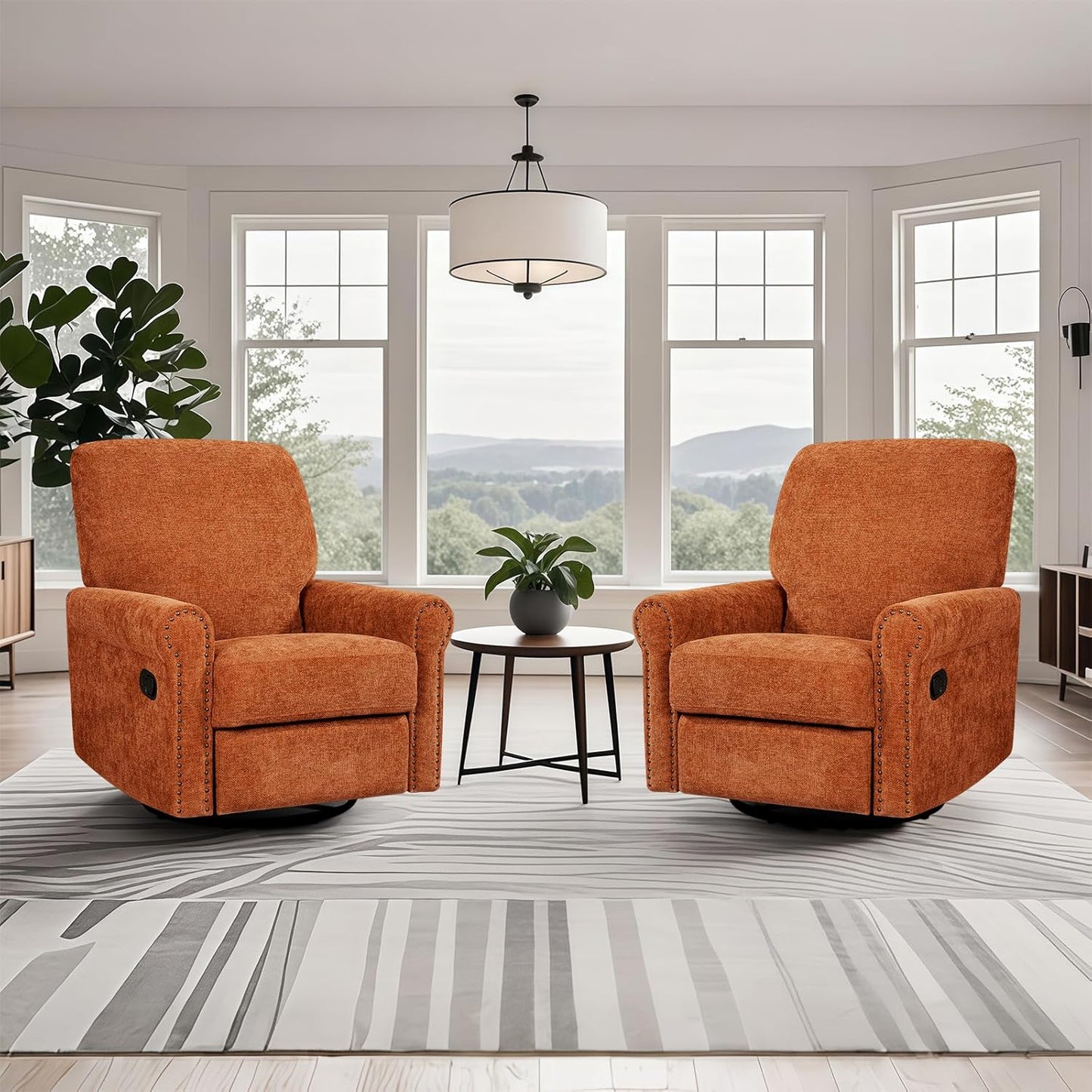 Recliner Chair, 360 Swivel Rocker Chair for Adults Nursery Rocking Chairs Glider Chairs for Living Room, Bedroom, Apartment