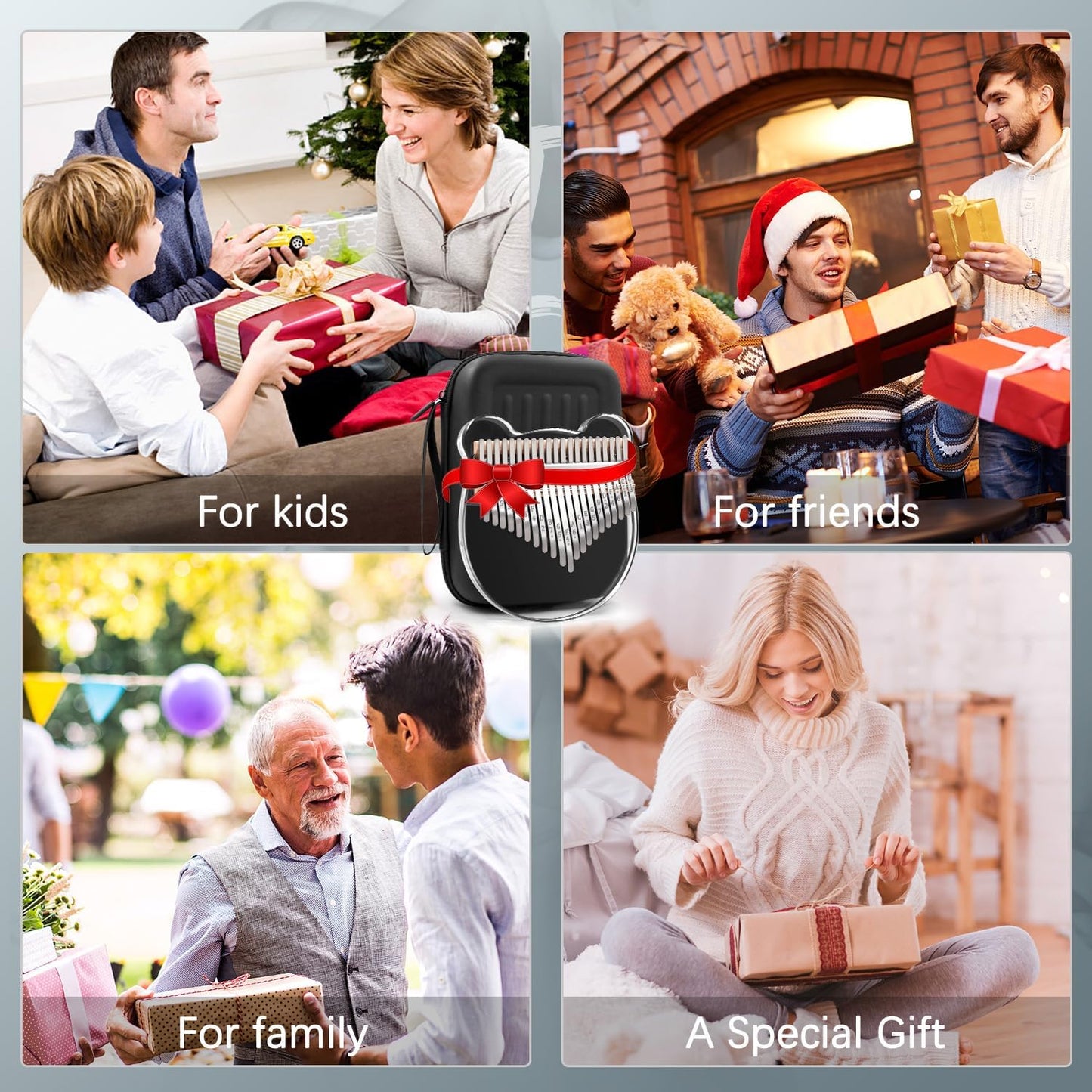 Acrylic Kalimba Thumb Piano,YUNDIE Portable 17/21 Keys Mbira Crystal Finger Piano, Musical Instruments Birthday Gift for Kid Adult Beginners Professional(Clear) (21 Keys)