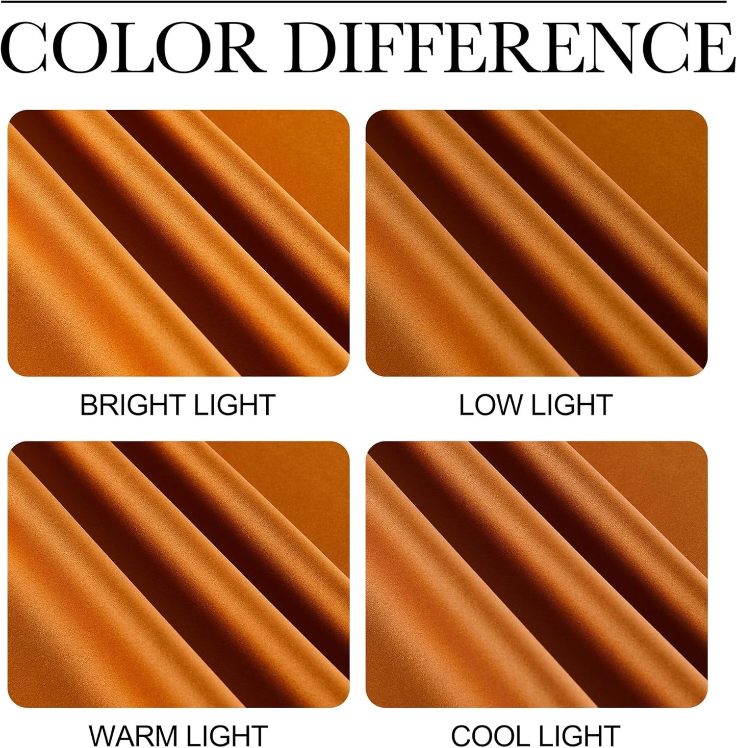 NICETOWN Orange Curtains 84 inch Length 2 Panels, Grommet Faux Silk Thermal Drapes Light Reducing Energy Saving Privacy Window Treatments for Living Room, W52 x L84