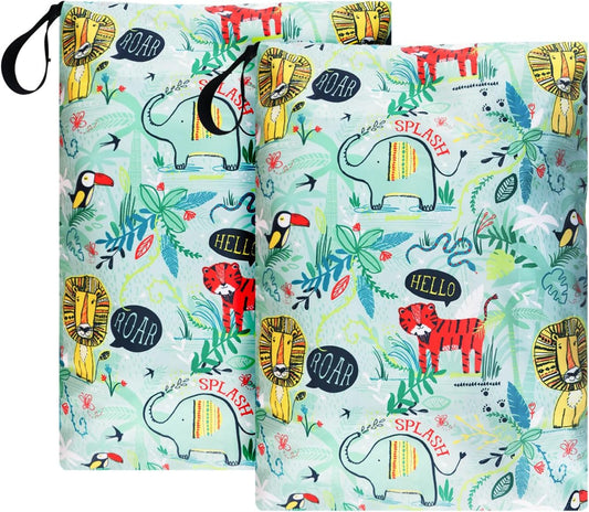 MissBoy Laundry Bags, 2 Pack Waterproof Travel Laundry Bag, Reusable and Washable Dirty Clothes Storage Bag with Zip Closure for Home, Travel, Camping, Caravan, Dormitory, 24"x17"