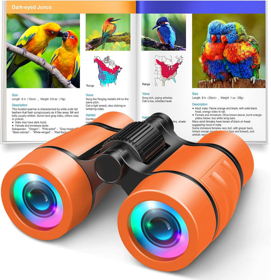 3-8 Year Old Boy Girl Toys: LET'S GO! Shockproof Binoculars for Kids Bird Watching 3 4 5 6 7 Year Old Boys Girls Outdoor Travel Toy for Kid Ages 4-7 Toddler Toy Binoculars