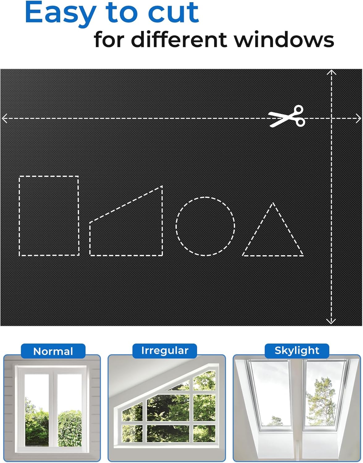 Sumobaby Blackout Curtains for Bedroom Portable 35"x40",No Drill Blackout Shades with Upgraded Hook&Loop Tapes,100% Black Out Window Cover,Thermal Insulated Blinds for Bedroom,Nursery(1 Panel,Black)