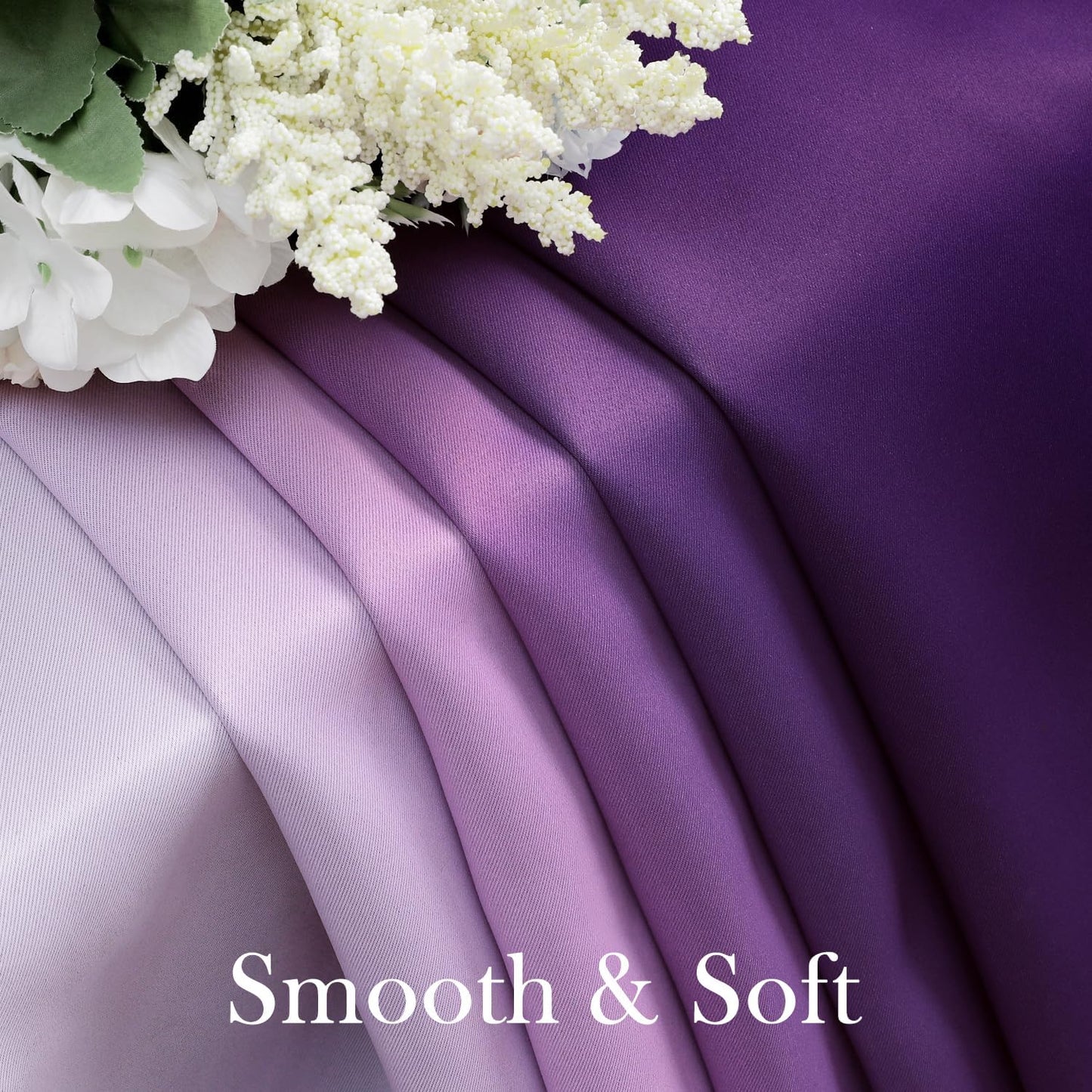 HOMEIDEAS Purple Ombre Blackout Curtains 52 X 96 Inch Length Gradient Room Darkening Thermal Insulated Energy Saving Grommet 2 Panels Window Drapes for Living Room/Bedroom