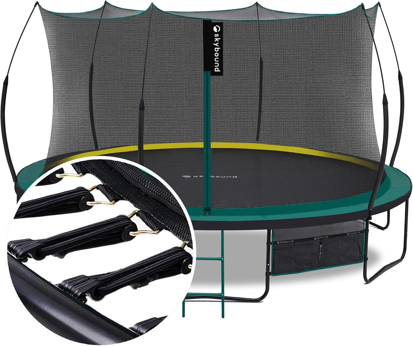SkyBound 14 FT 12 FT 10FT 8FT 6FT Springless Trampoline for Kids and Adults - Recreational Trampolines with AntiRust Coating - Bungee Cords Outdoor Trampoline for Kids - No-Gap Design Zipper System