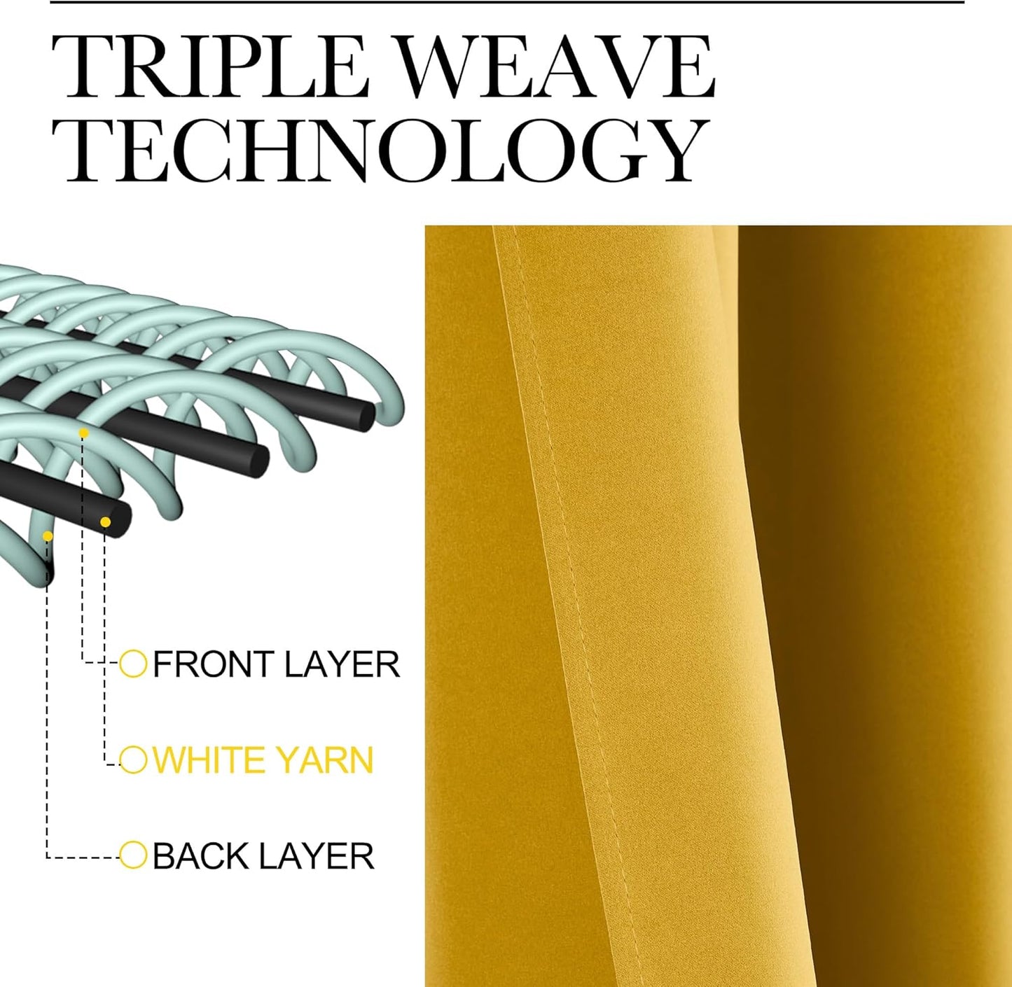 NICETOWN Gold Curtains 84 inches Long Blackout for Bedroom, Grommet Thermal Drapes Room Darkening Window Treatments for Living Room, W52 x L84, 2 Panels