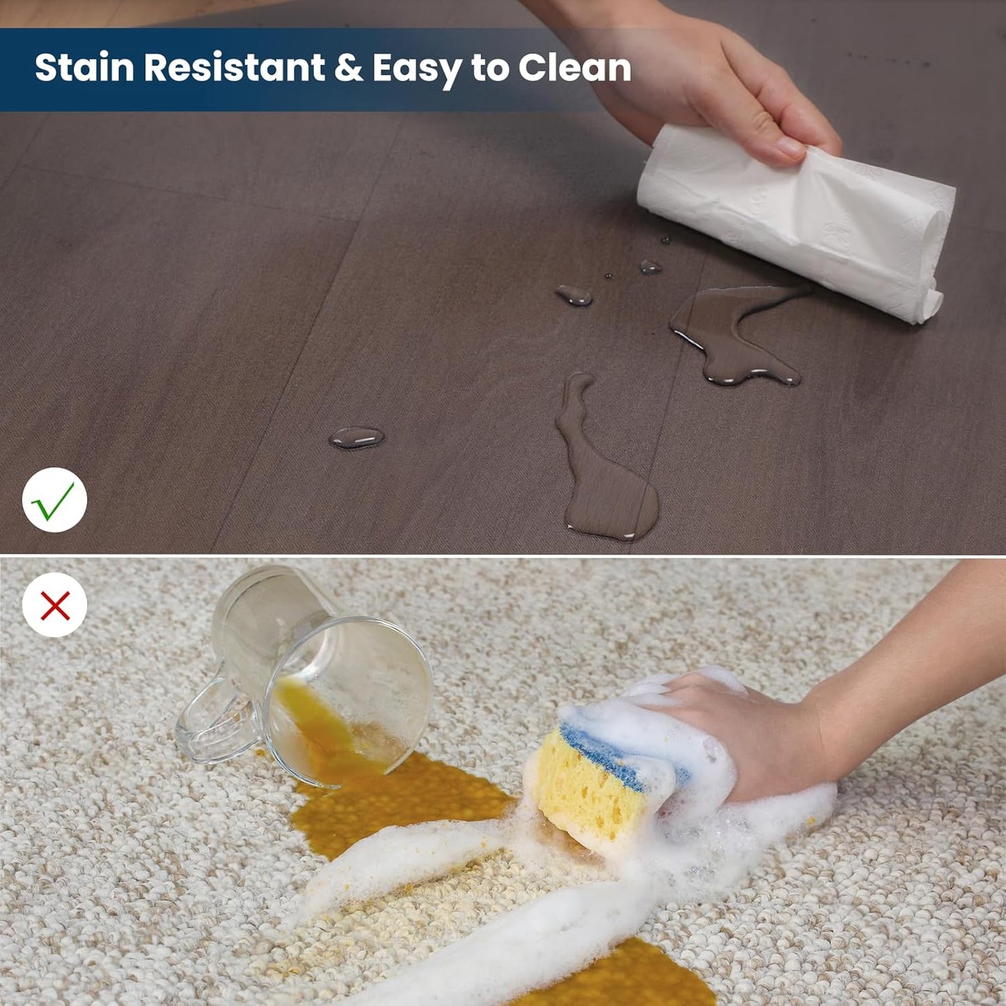 Floor Mat for Outdoor Indoor, 8'×10' Large Translucent Black Plastic Area Rug for Dining Room, Durable Non-Slip Hard Floor Living Room Rug, Waterproof Floor Protector for Garage, High Traffic Areas