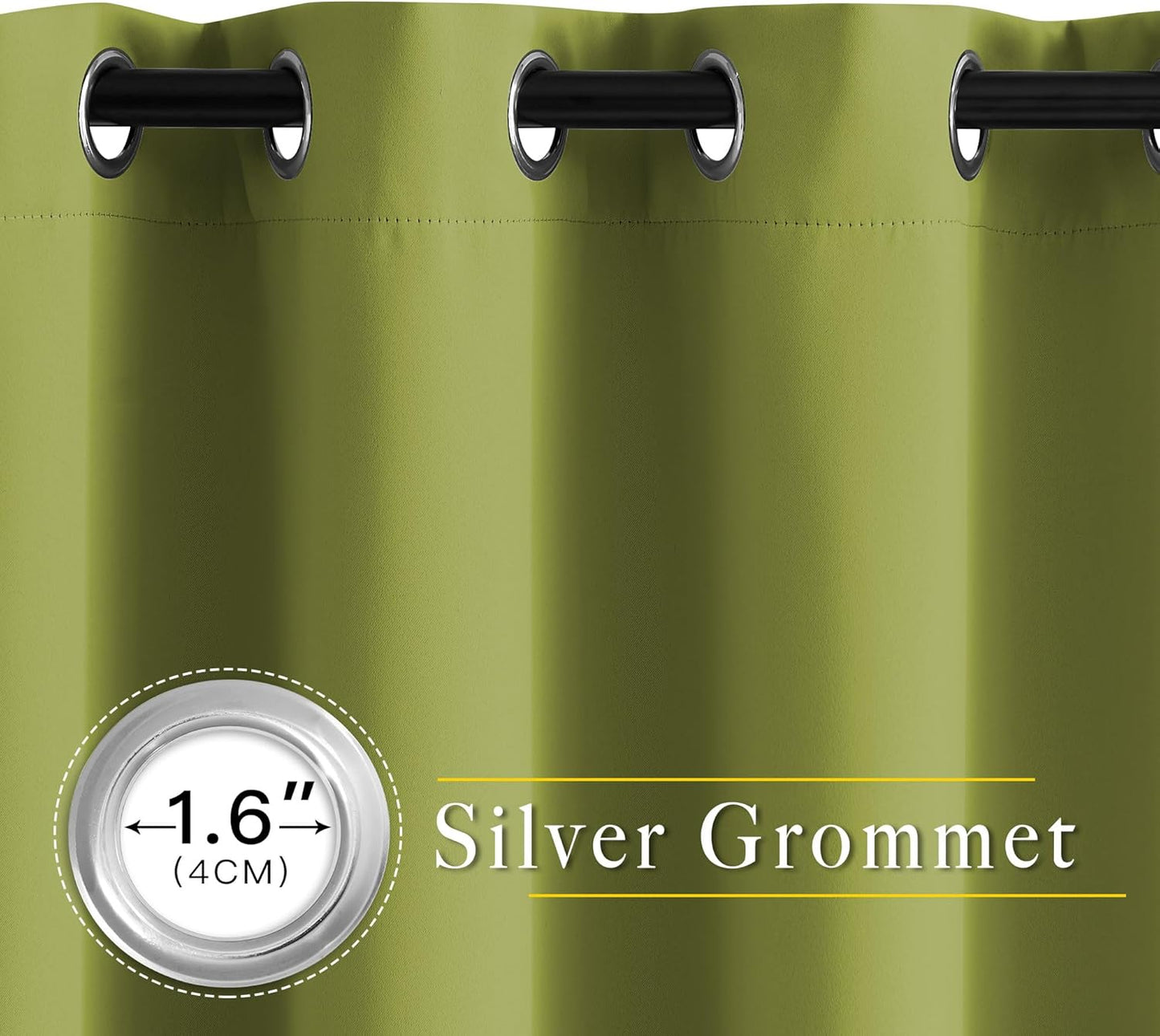 NICETOWN Room Darkening Draperies Curtains Panels - Window Treatment Thermal Insulated Solid Grommet Room Darkening Curtains/Panels/Drapes for Bedroom (Fresh Green, Set of 2, 66 by 84 Inch)