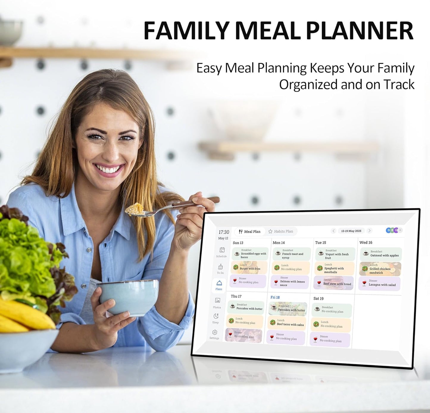 15.6" Digital Calendar Wall Planner,Touchscreen Interactive Display for Family Schedules, Achievement Rewards, Meal Planning,Digital Picture Frame, FHD 1080p Wall-Mountable Home Hub