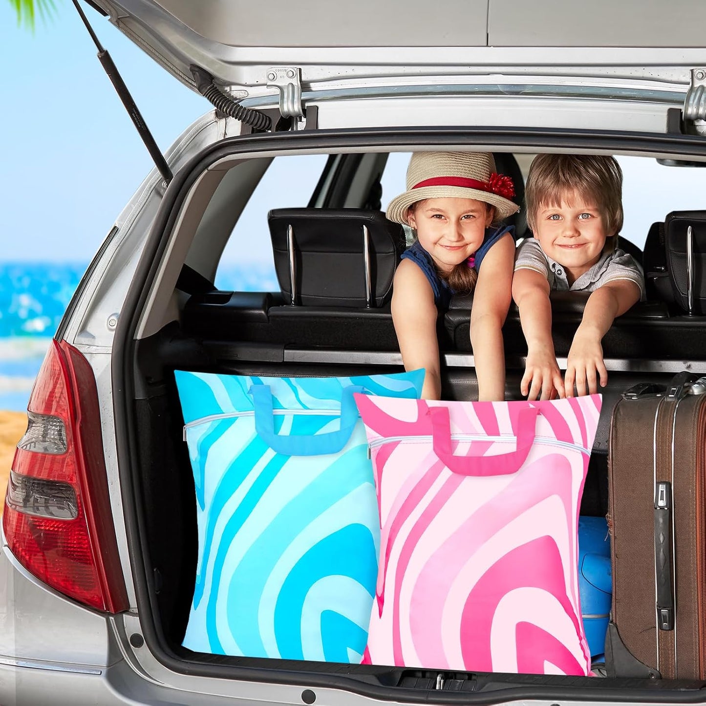 2 Pcs Large Travel Laundry Bag Waterproof with handle Washable Dirty Clothes Bag for Traveling Wet Dry Bag Bathing Suit Workout Bag for Gym Clothes Laundry Wet Clothes Swimming Pool College Dorm