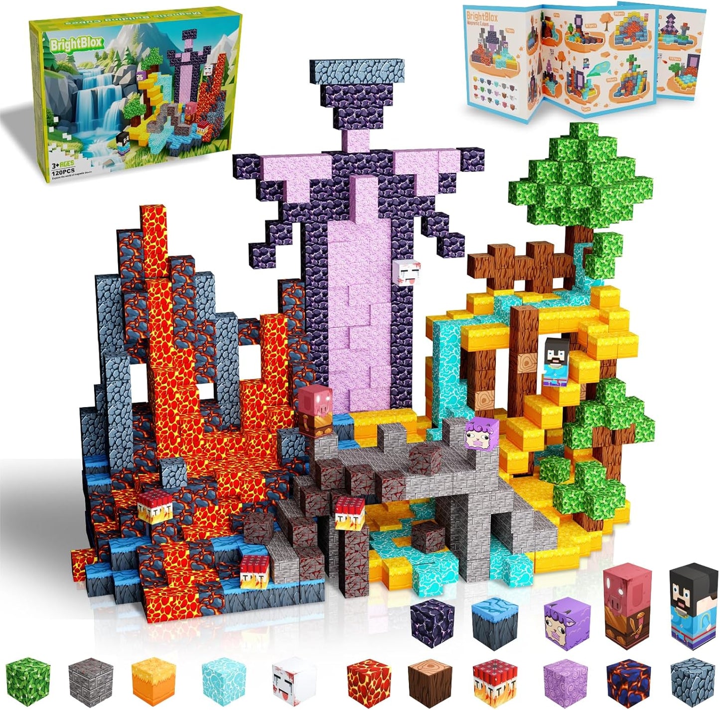 Magnetic Building Blocks Construction Set, Educational STEM Toy (Portal-Theme)