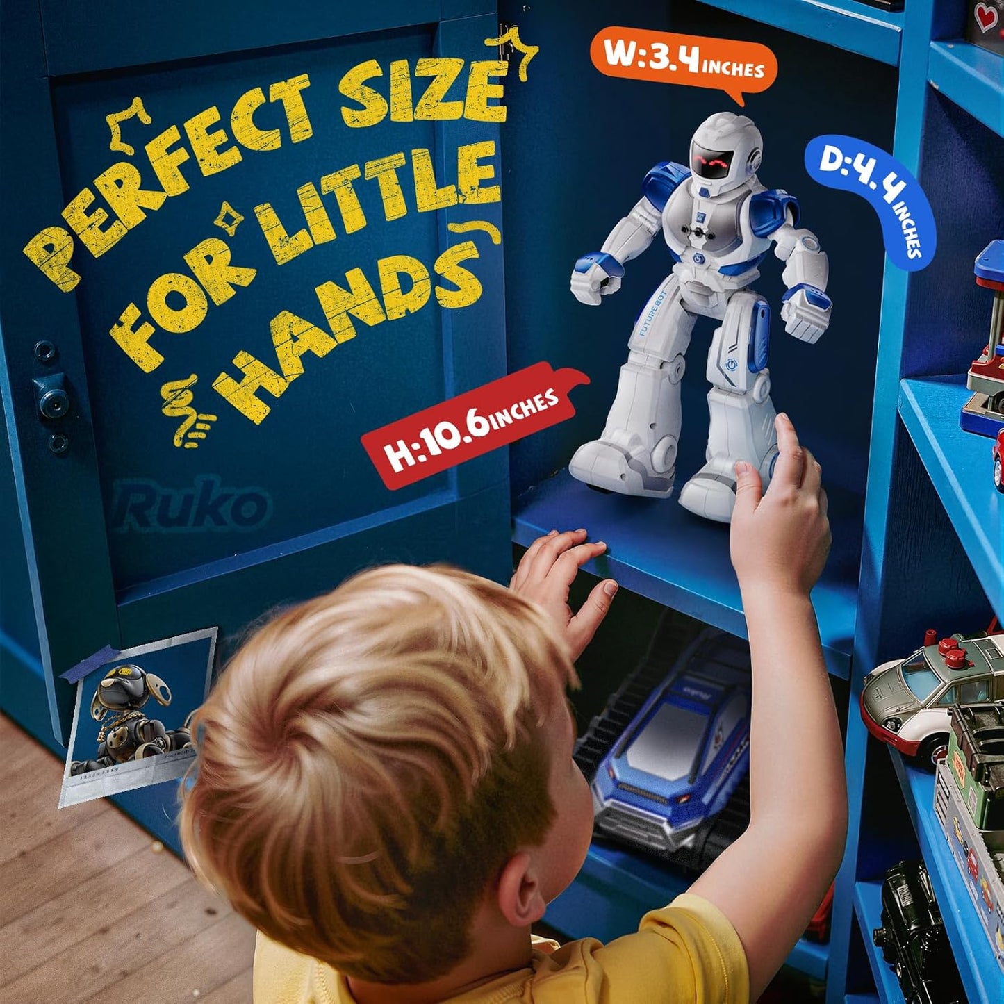 Ruko 6088 Programmable Robot, Gesture Sensing Intelligent Remote Control Robot for Kids 3-6 Years, Christmas Birthday Gift