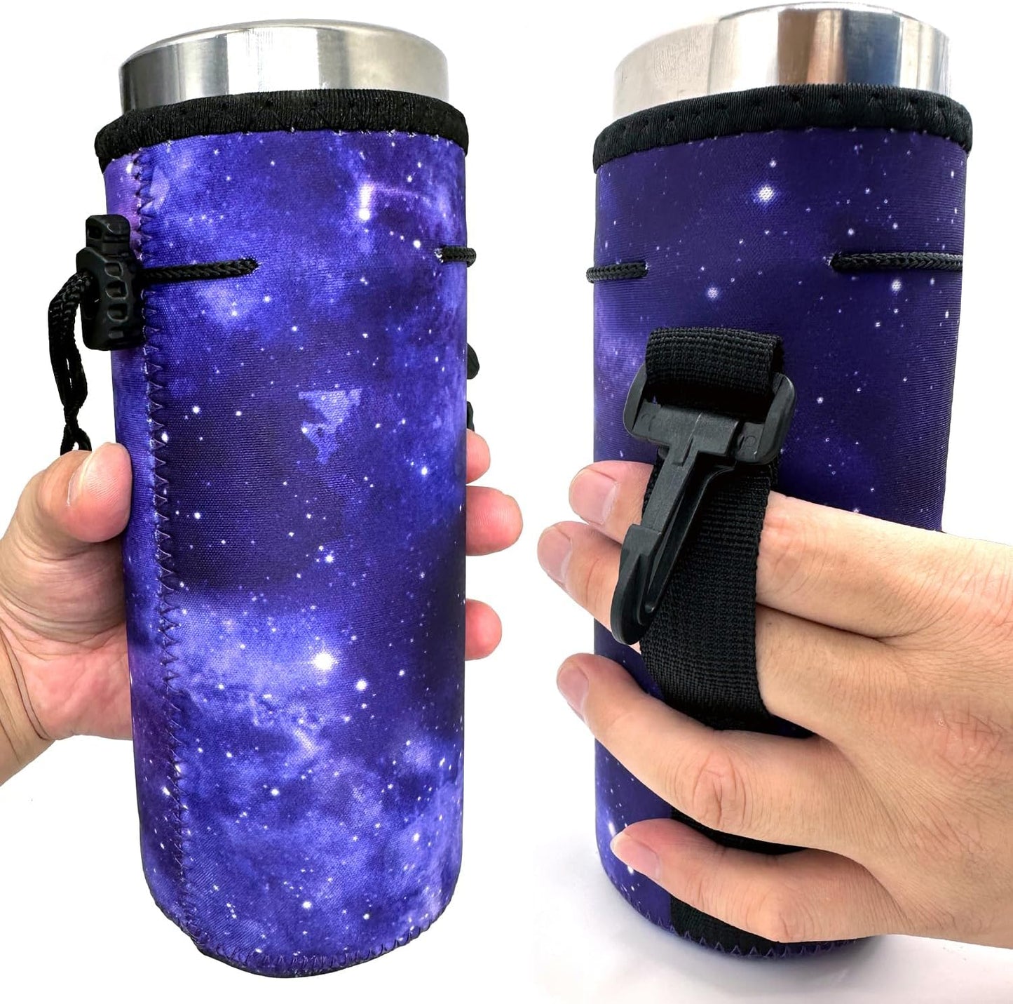 Neoprene Sleeve, Portable Insulator Bottle Cover with Drawstring for 18-20 Oz Water Bottle (Purple)