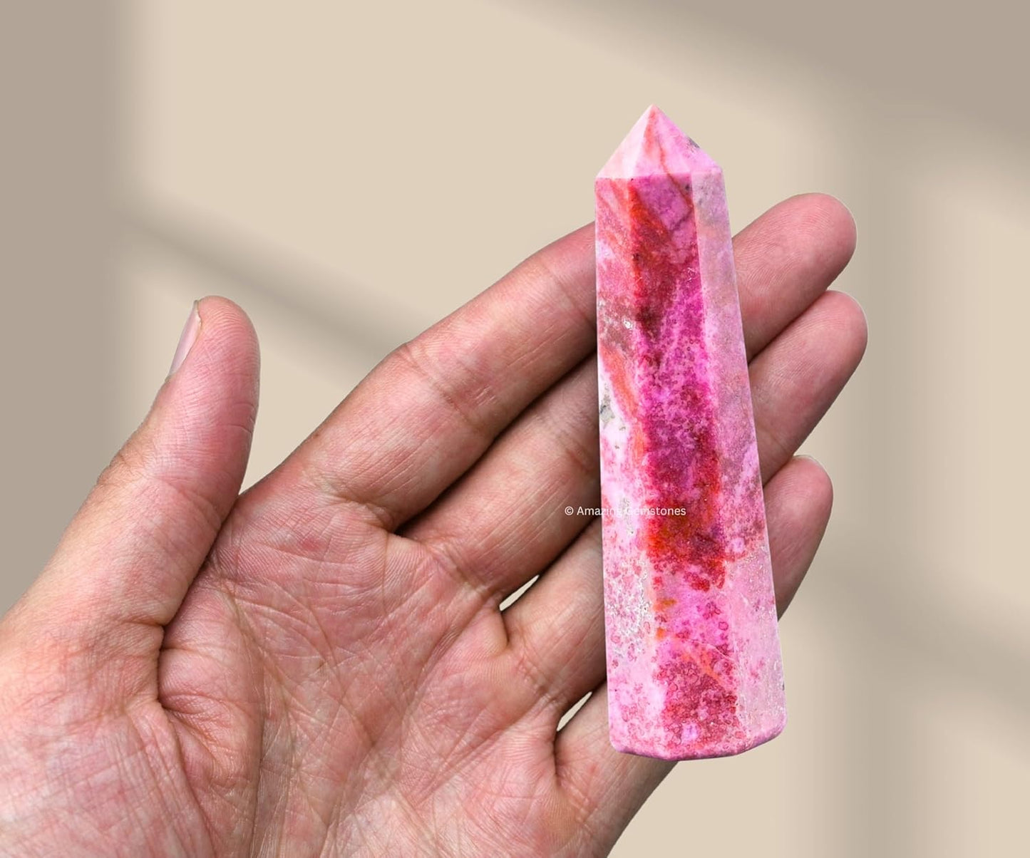 Amazing Gemstone Cobalt Calcite Crystal Towers - Natural Healing Crystal Point Obelisk for Reiki Healing and Crystal Grid (3 Inch)