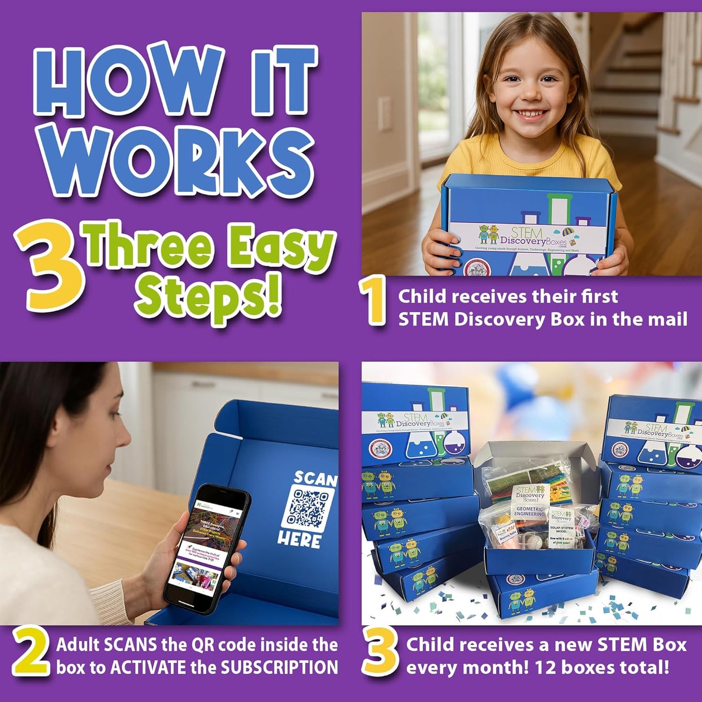 Stem Learning 6 Monthly Subscription Box Kits w/ 18 Projects - Summertime Remote School Building Toys - Science, Technology, Engineering, Mathematics - Activities for Kids Boys & Girls Ages 7-12