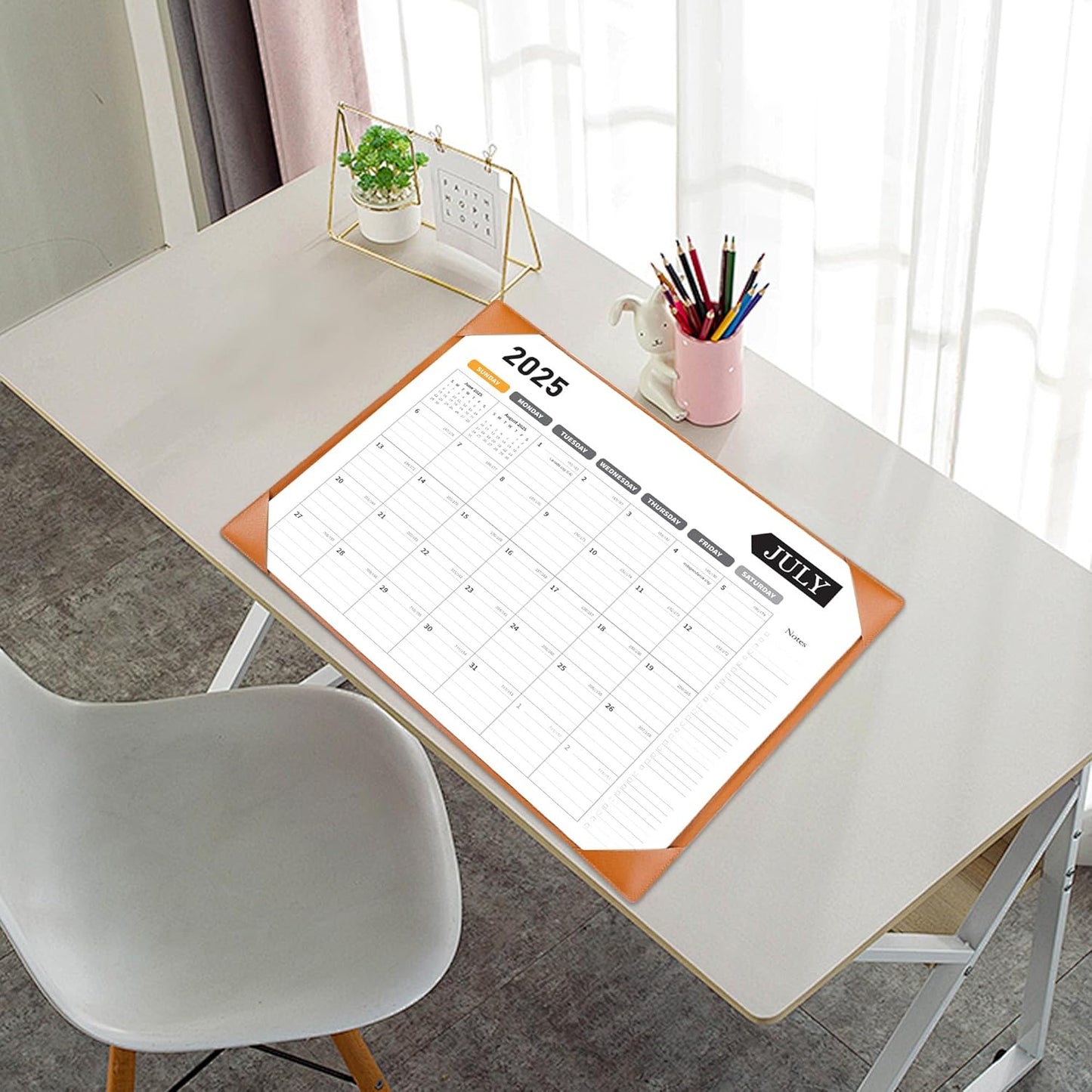 Large Desk Calendar 2025-2026, Calendar with Desk Protecting Pad, Desk Calendar Large 22x17, Runs From July 2025 to December 2026, 18 Months, Big Desktop Calendar for Family Classroom and Office(Brown)