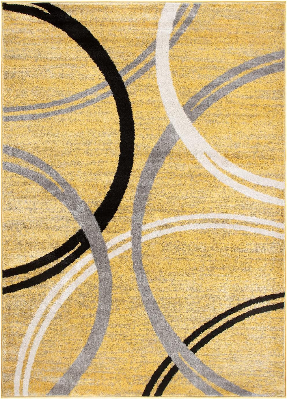 Rugshop Modern Wavy Circles Design Area Rug 3'3" x 5' Yellow