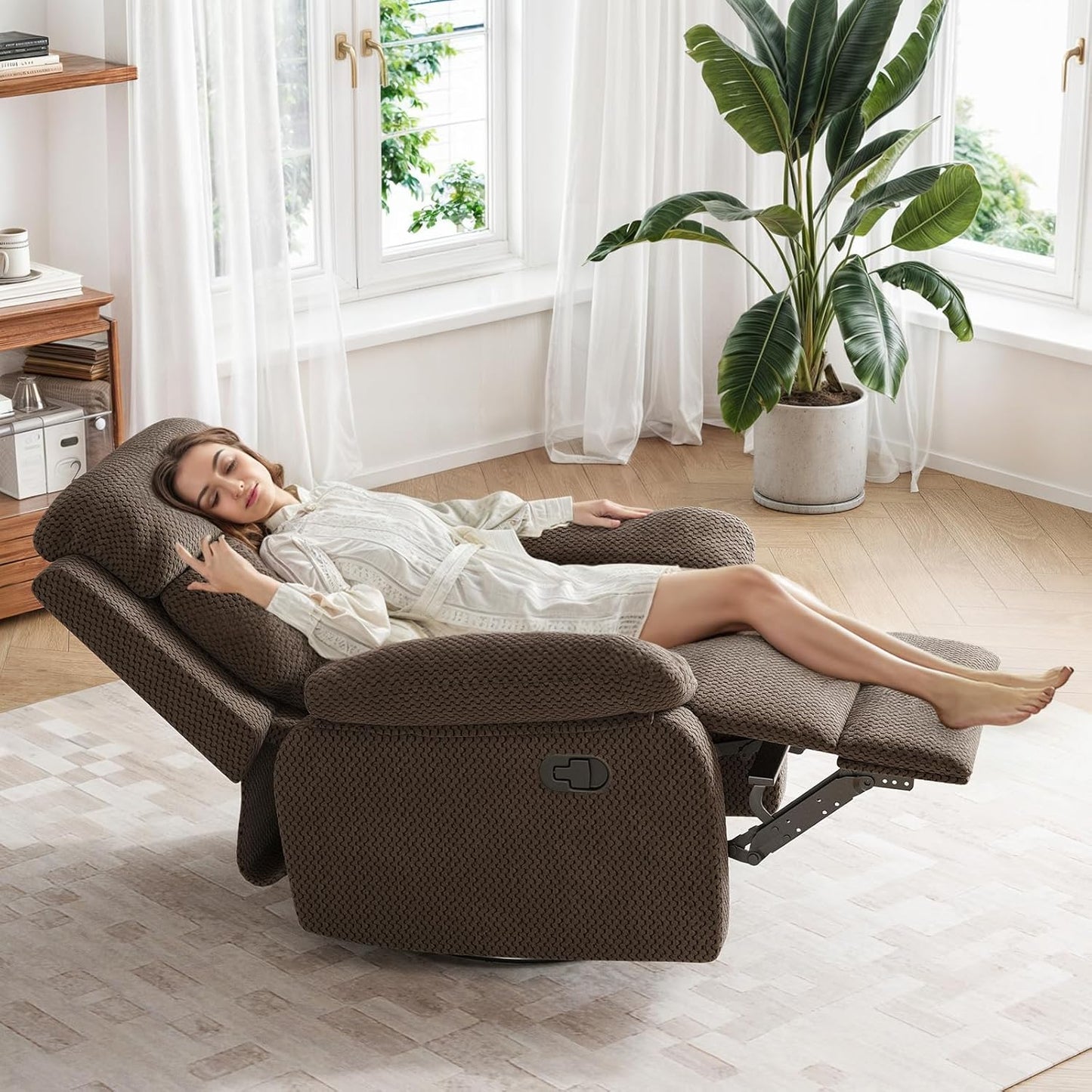 Small Rocker Swivel Recliner Chair for Adults Women for Small Spaces, Bedroom, Living Room