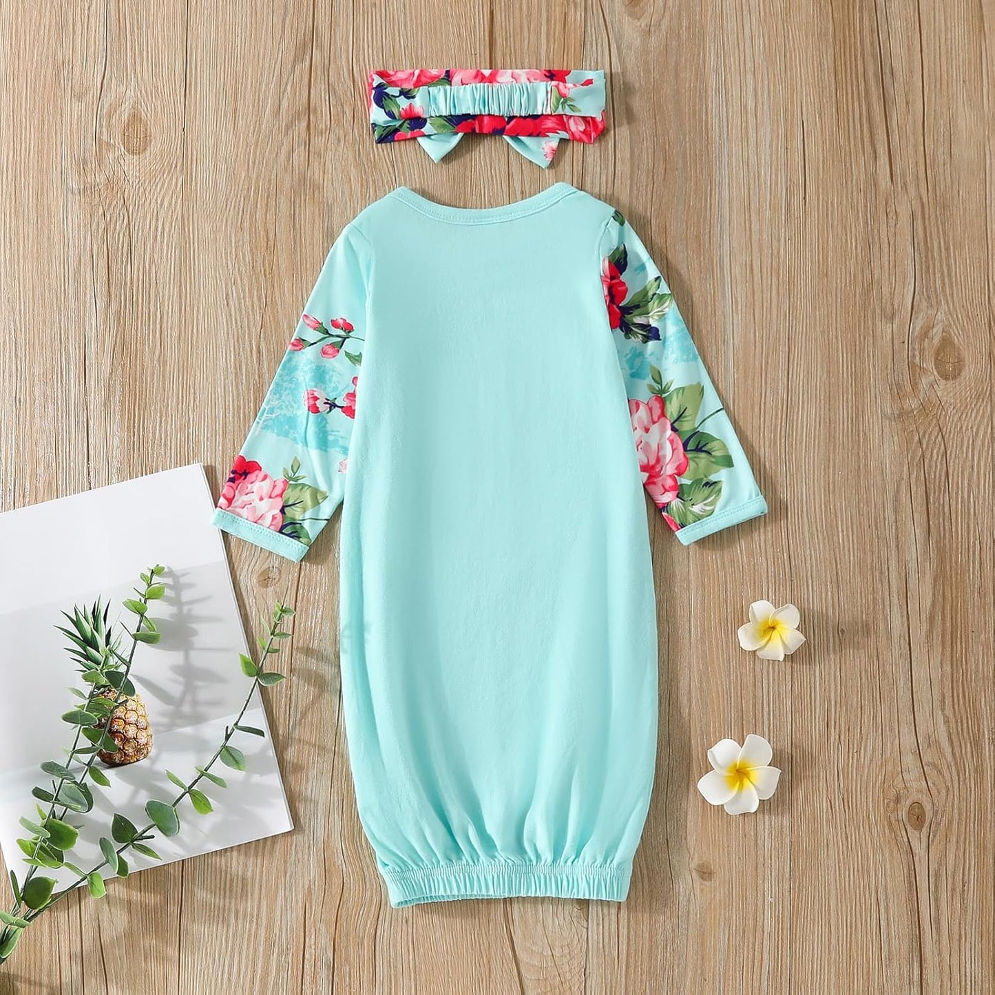 AMAWMW Newborn Baby Girl Little Sister Sleeper Gown Stripe Long Sleeve Nightgown Pajamas Gifts Stuff Essential Outfit