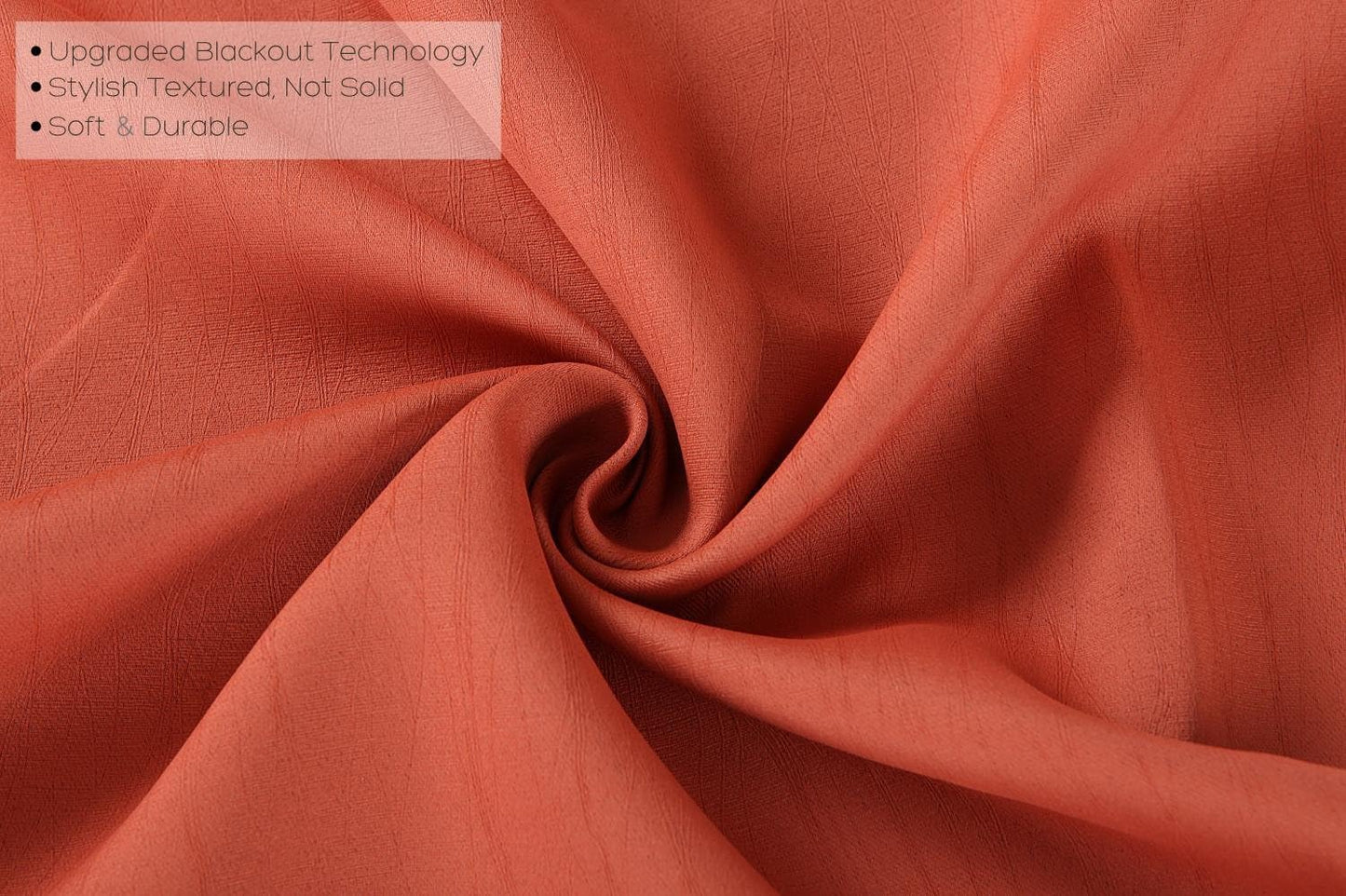 MIUCO Blackout Curtains Room Darkening Curtains Textured Grommet Panels for Living Room 2 Panels 52x84 Inch Long Rust