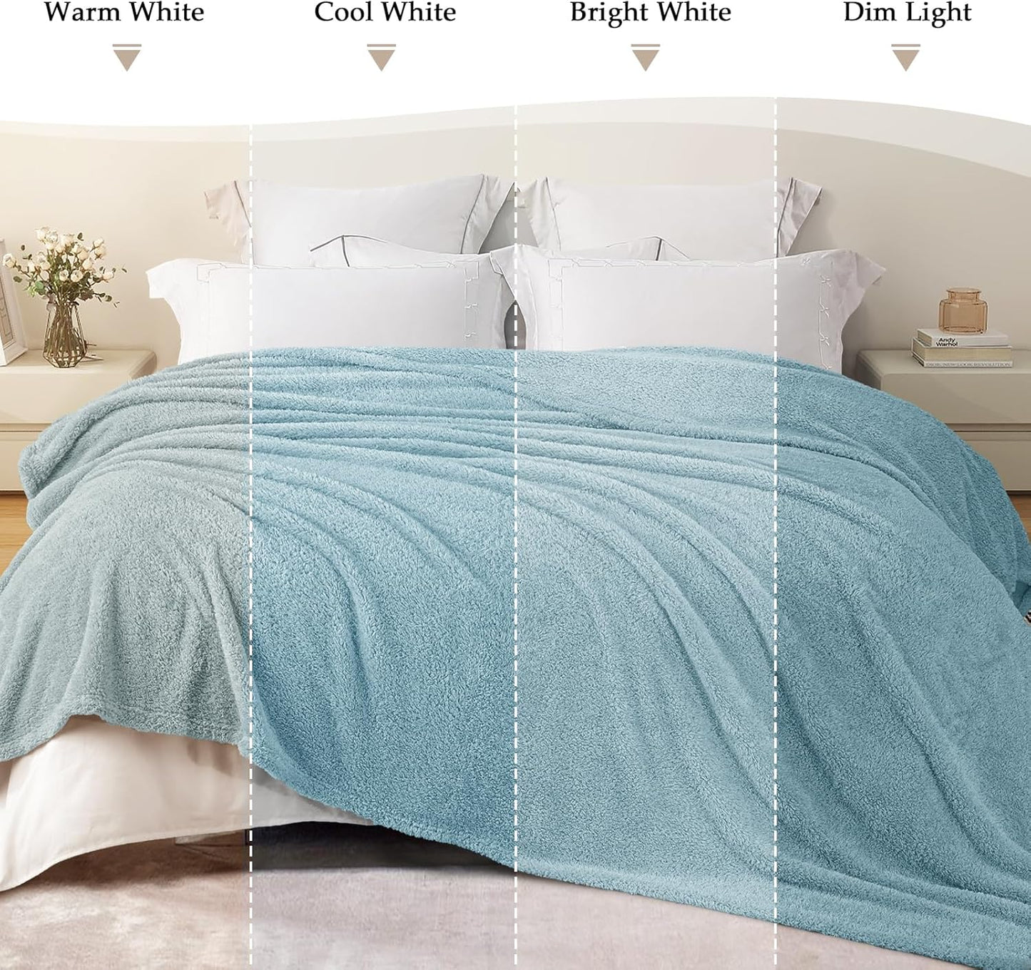 Exclusivo Mezcla Fleece Blanket for Couch, Soft and Cozy King Blankets for Women Men Girls Kids, Suitable for All Seasons, Slate Blue, 90x104 Inches