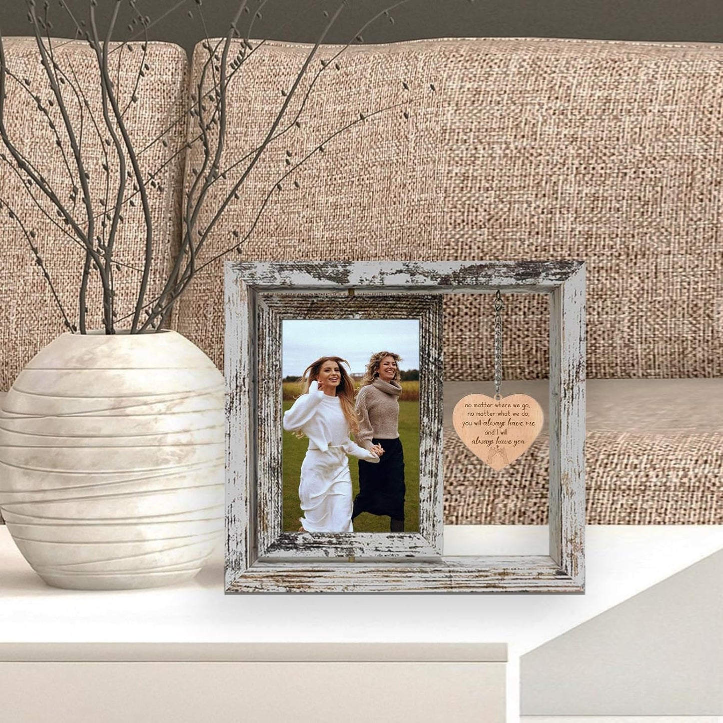 Friend Gifts for Women - No Matter Where We Go - No Matter What We Do - You Will Always Have Me and I Will Always Have You Wood Picture Frame Gifts for Friends Going Away Friendship (Dis Two 6x4 Inch)