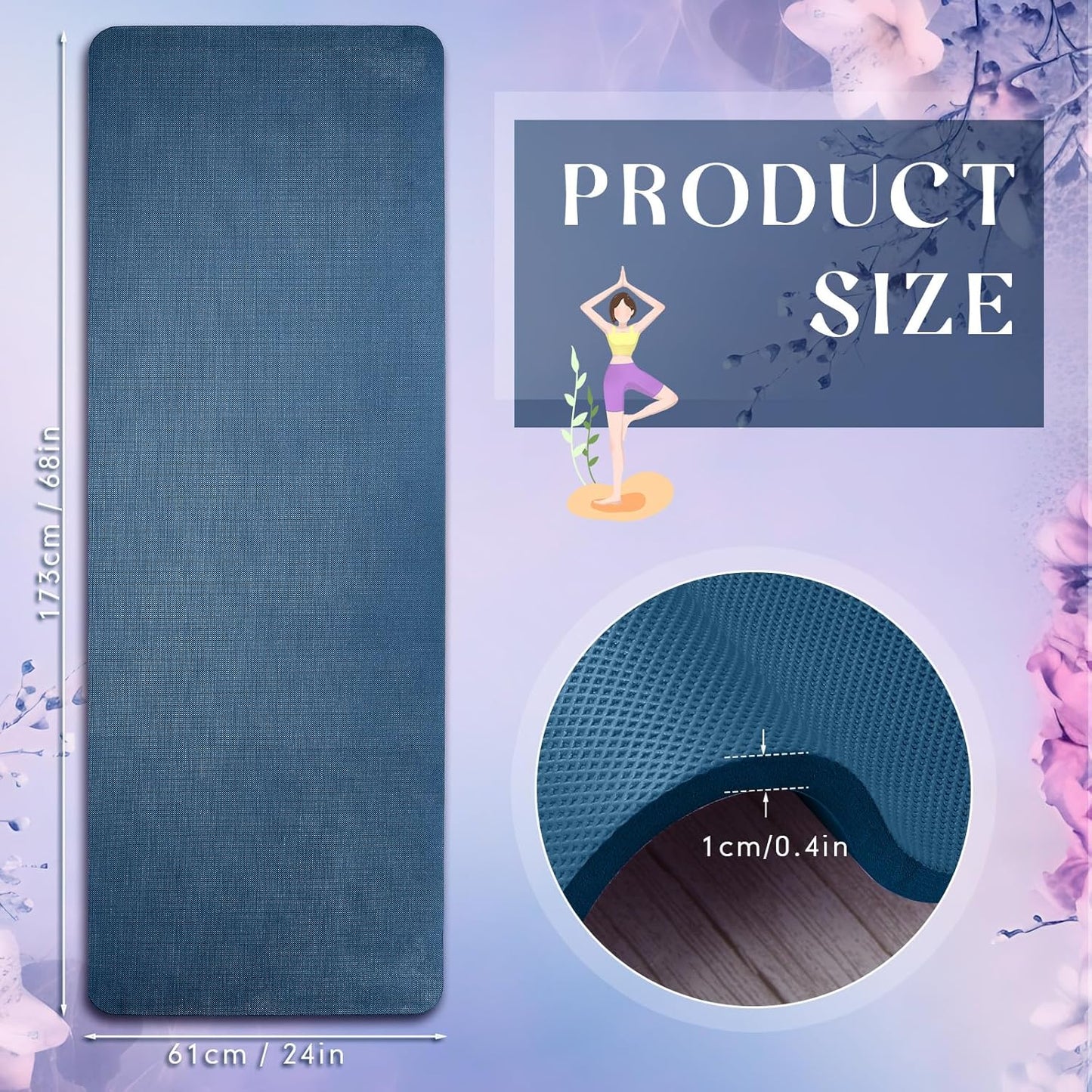 Timgle 6 Pcs 10mm Thick Yoga Mat Bulk, 68 x 24 Inches, Anti-Slip Tear-Resistant Exercise Mat for Adult Fitness, Stretching, Workout and Studio