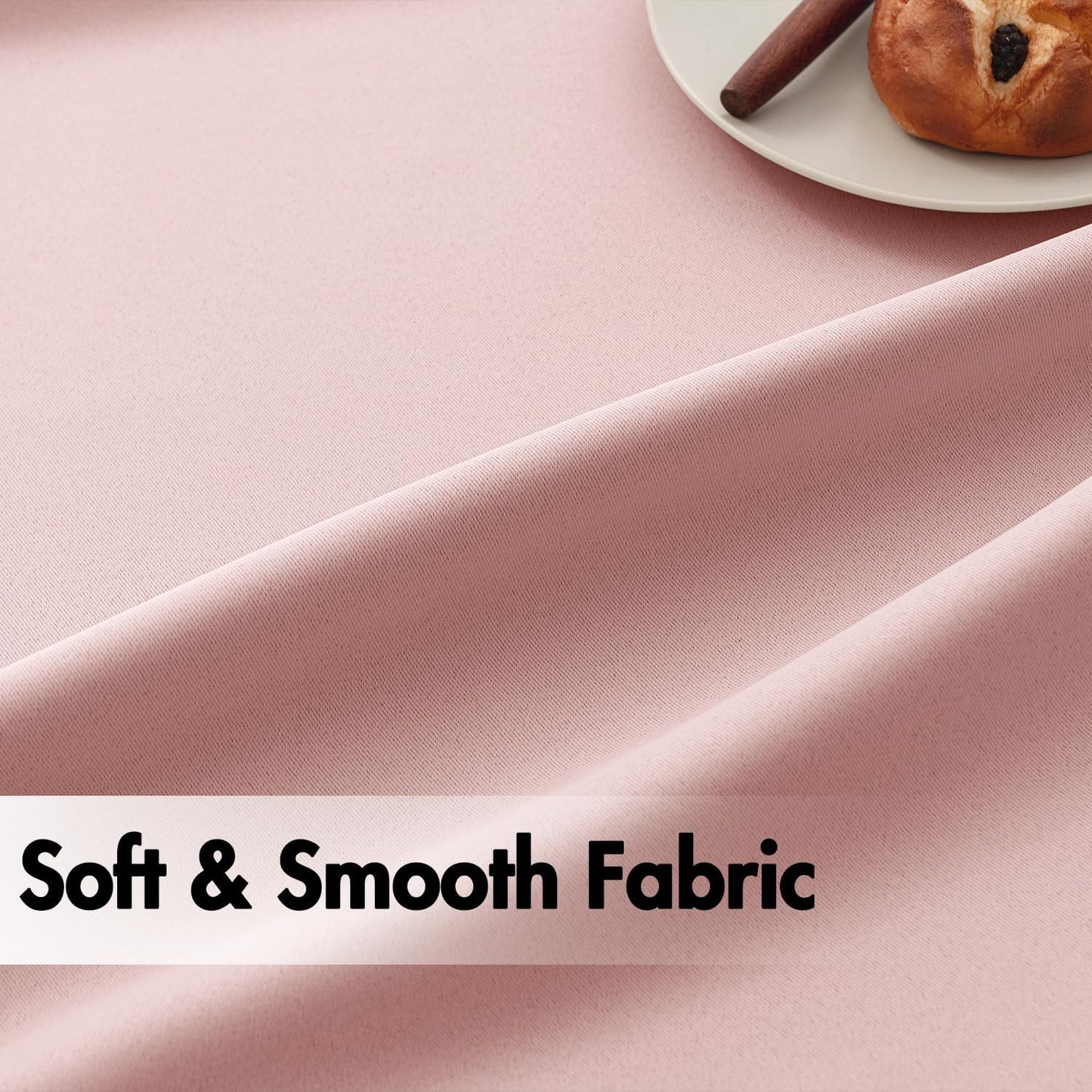 ANRODUO Light Pink Blackout Curtains for Girls Bedroom Living Room 96 Inches Long 2 Panels, Back Tab Rod Pocket Pinch Pleated Thermal Insulated Room Darkening Curtains, 52 x 96 Inch