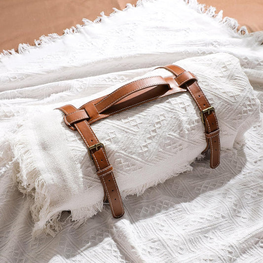 Waterproof Picnic Blankets Outdoor Blanket Foldable 2 in 1 Double Layer Sandproof Beach Mat with Carry Strap for Camping Lawn Park Beach Grass(White)