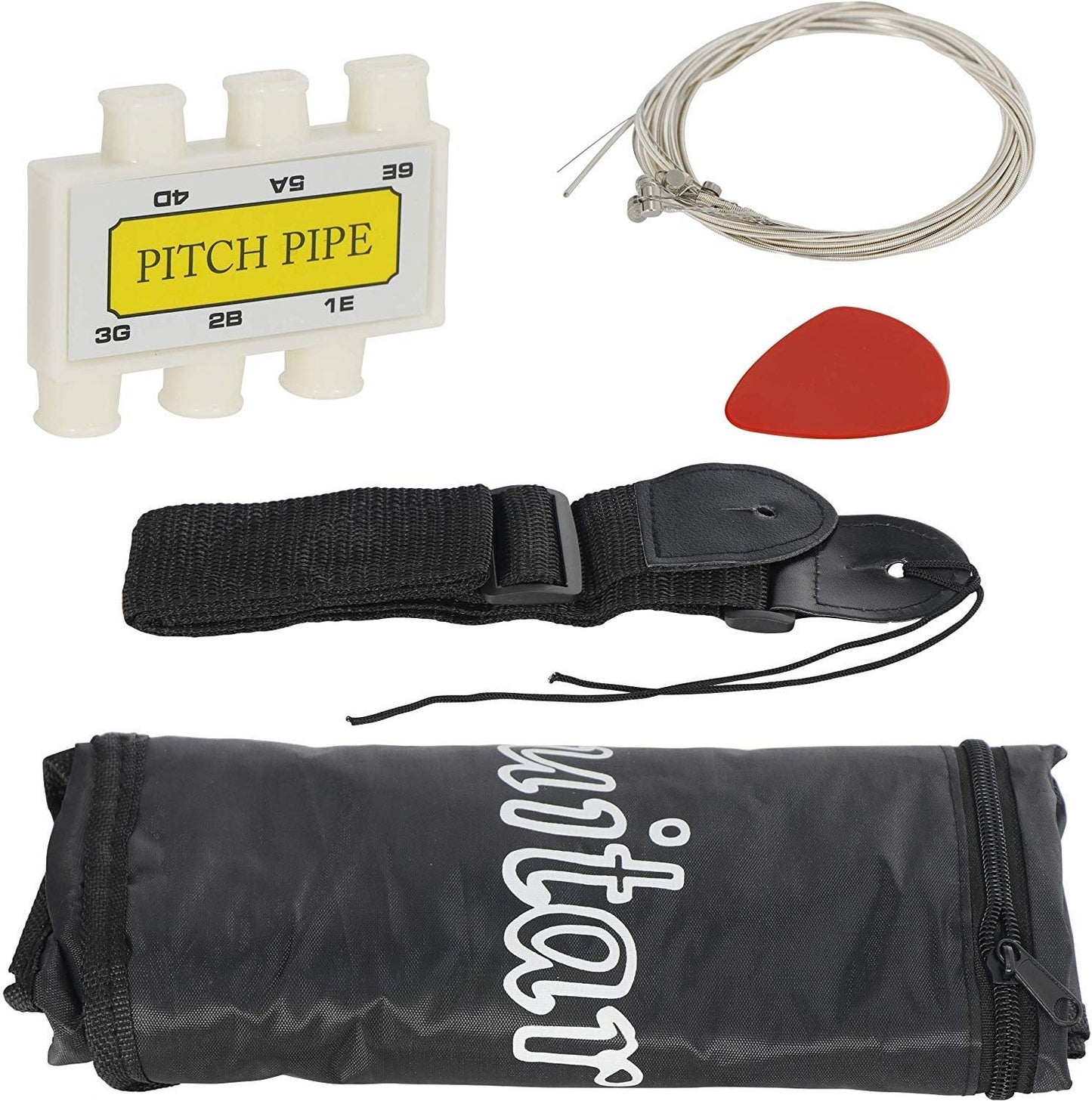 Smartxchoices 6 String 38" Acoustic Guitar w/Gig Bag Strap Pitch Pipe Extra Strings Set Pick for Kids Beginners Starter Youths Students Right-handed（Blue）